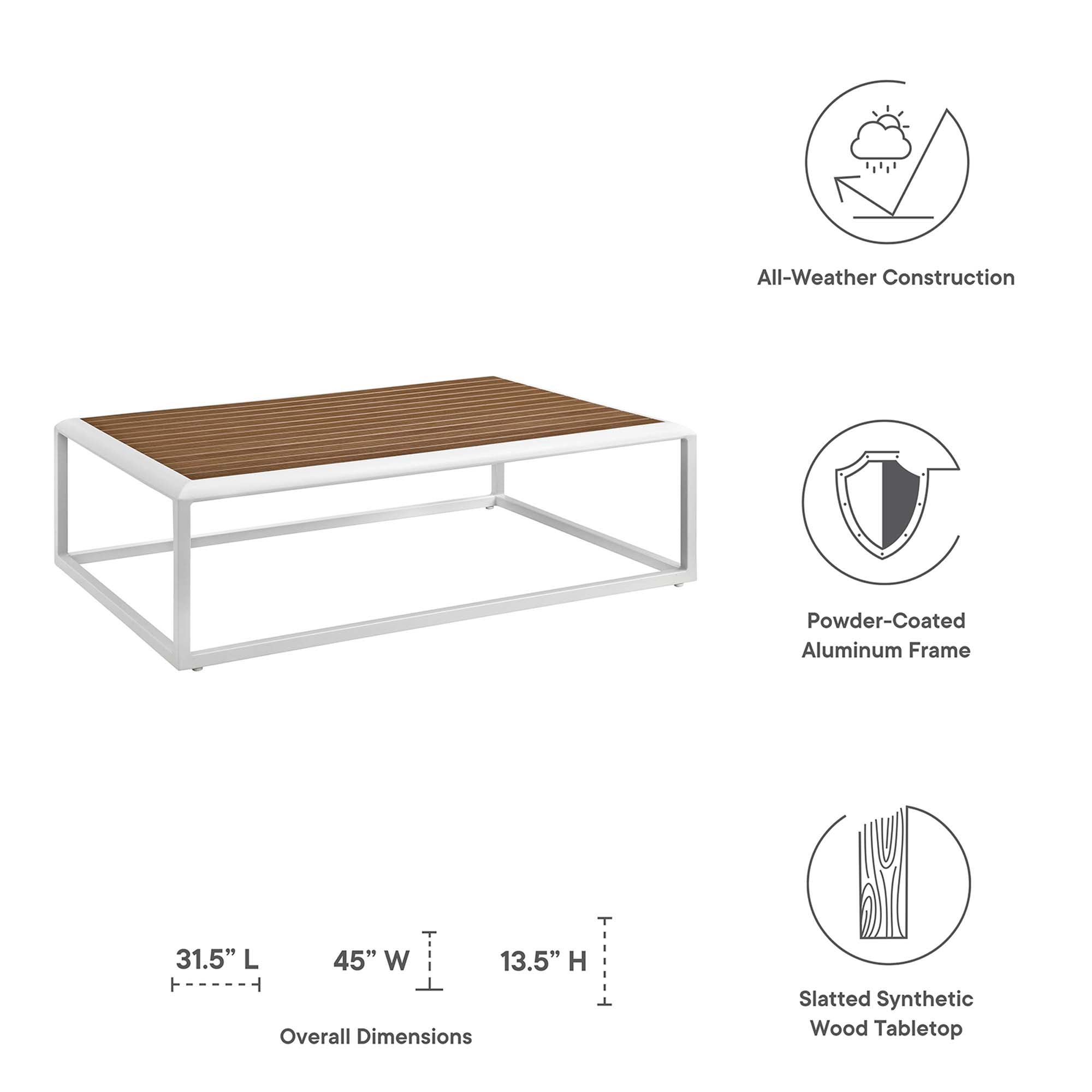 Stance 9 Piece Aluminum Outdoor Patio Aluminum Sectional Sofa Set, White Gray