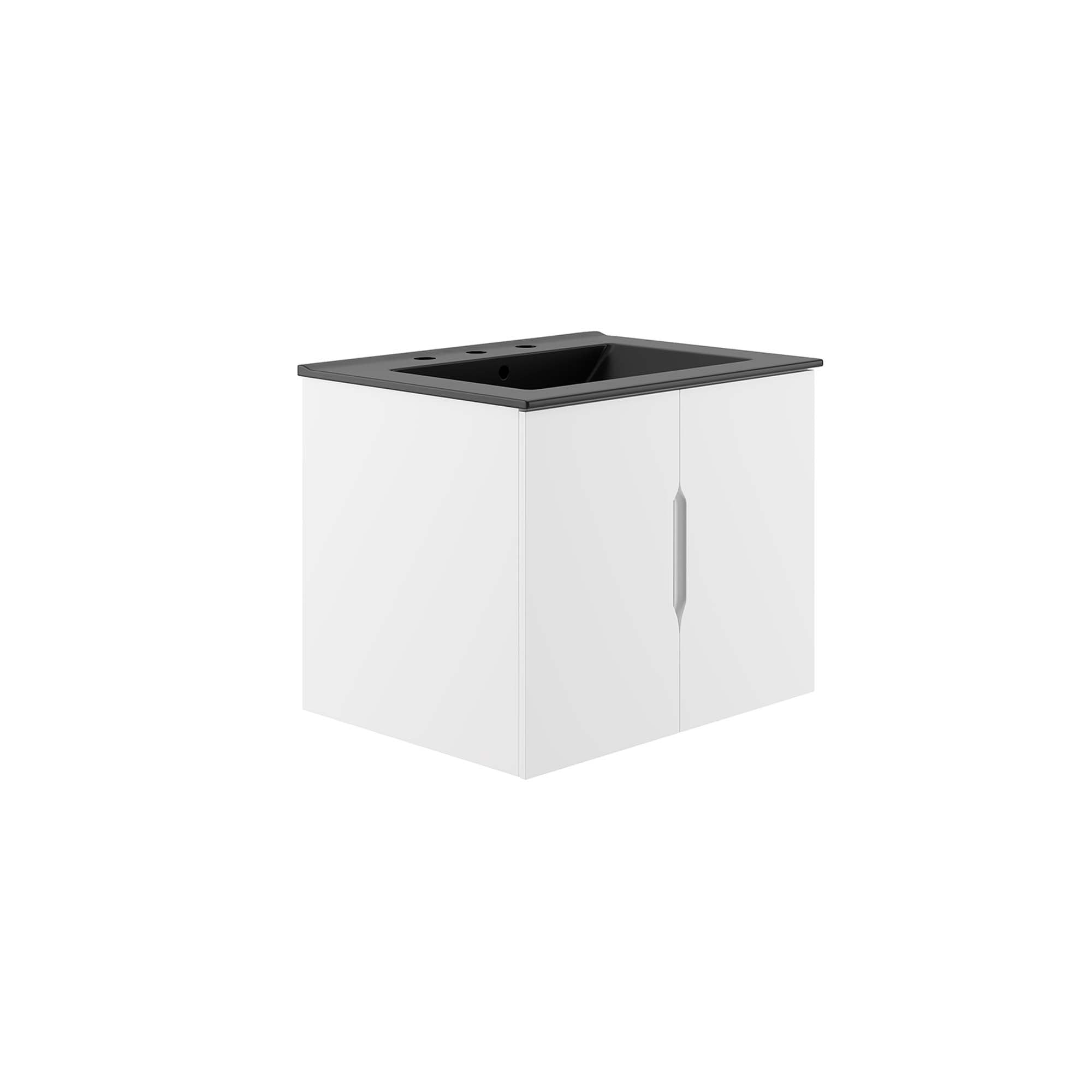 Vitality 24" Bathroom Vanity, White Black