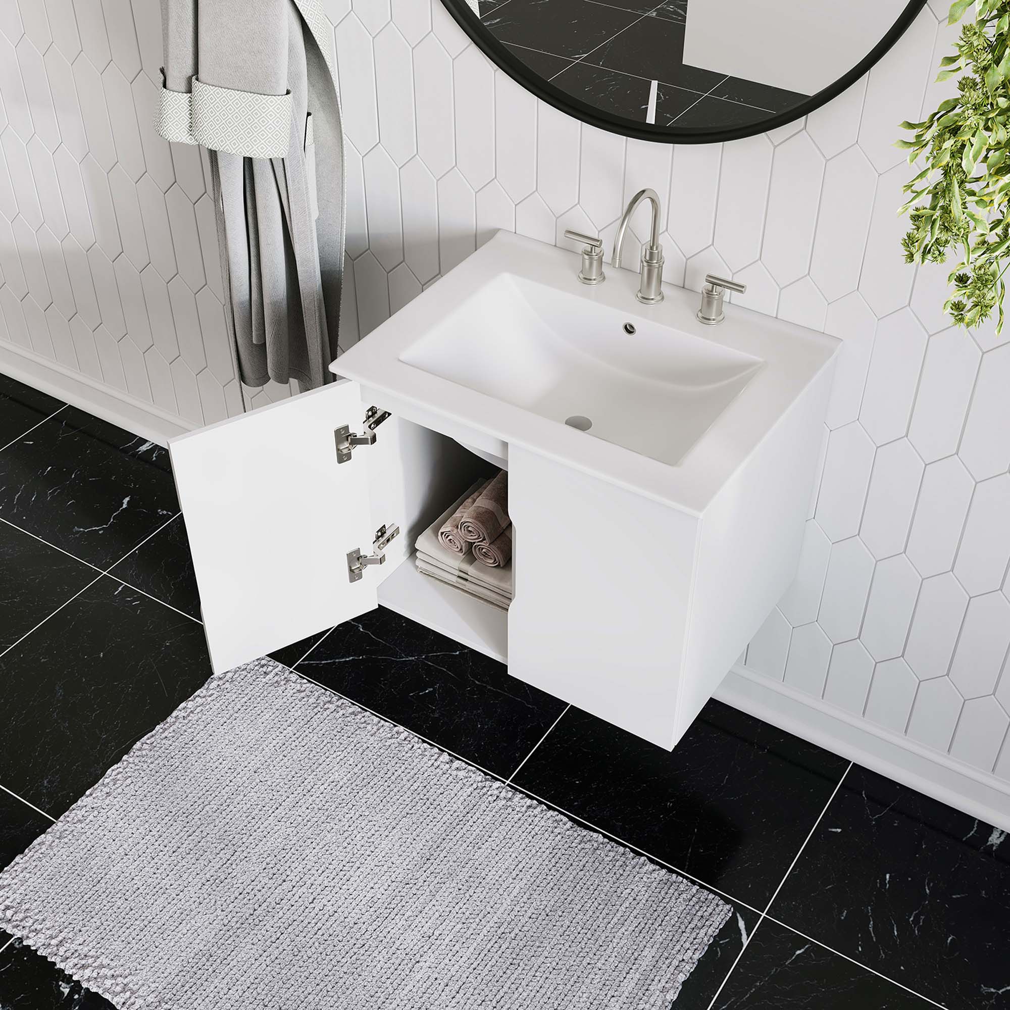 Vitality 24" Bathroom Vanity, White White