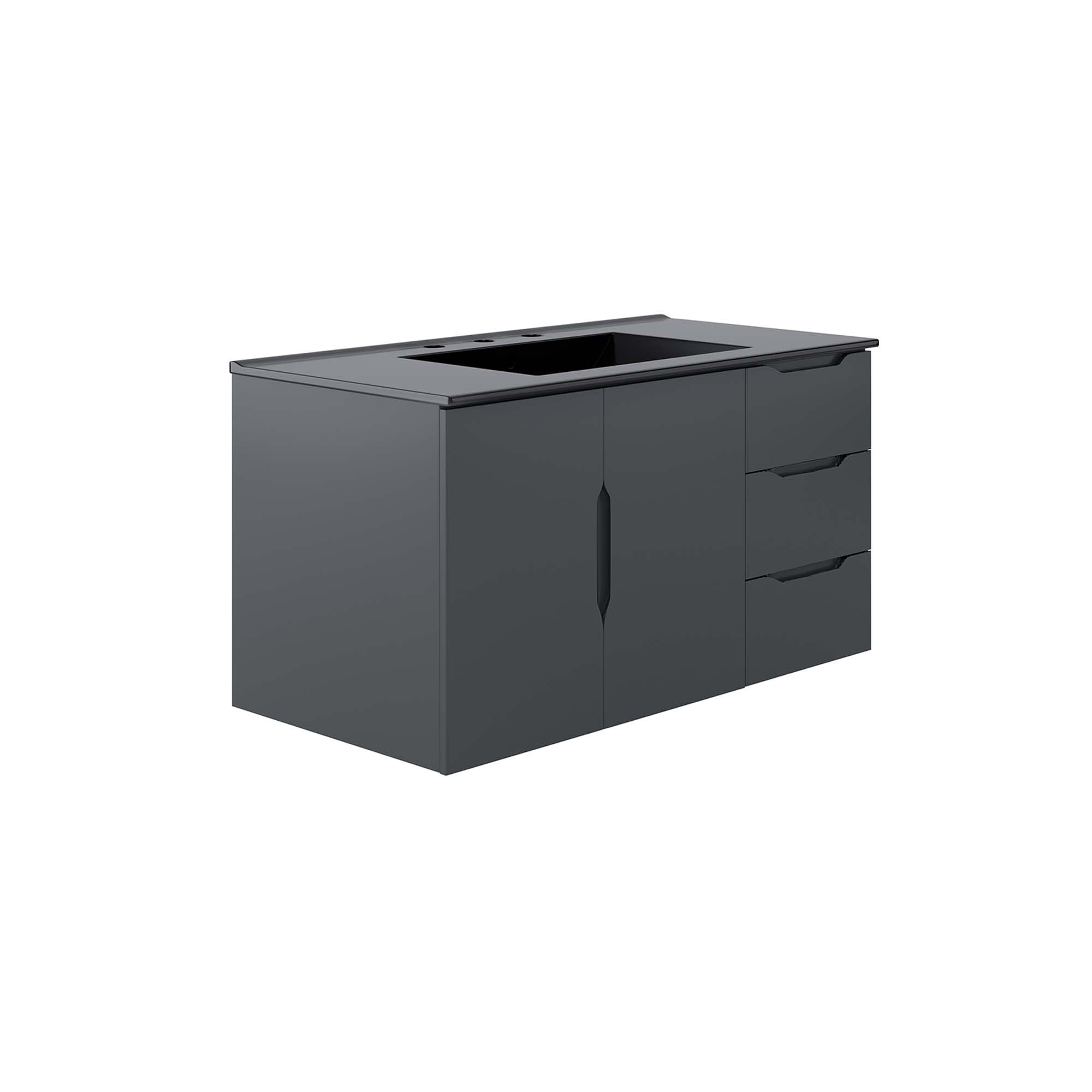 Vitality 36" Bathroom Vanity, Gray Black