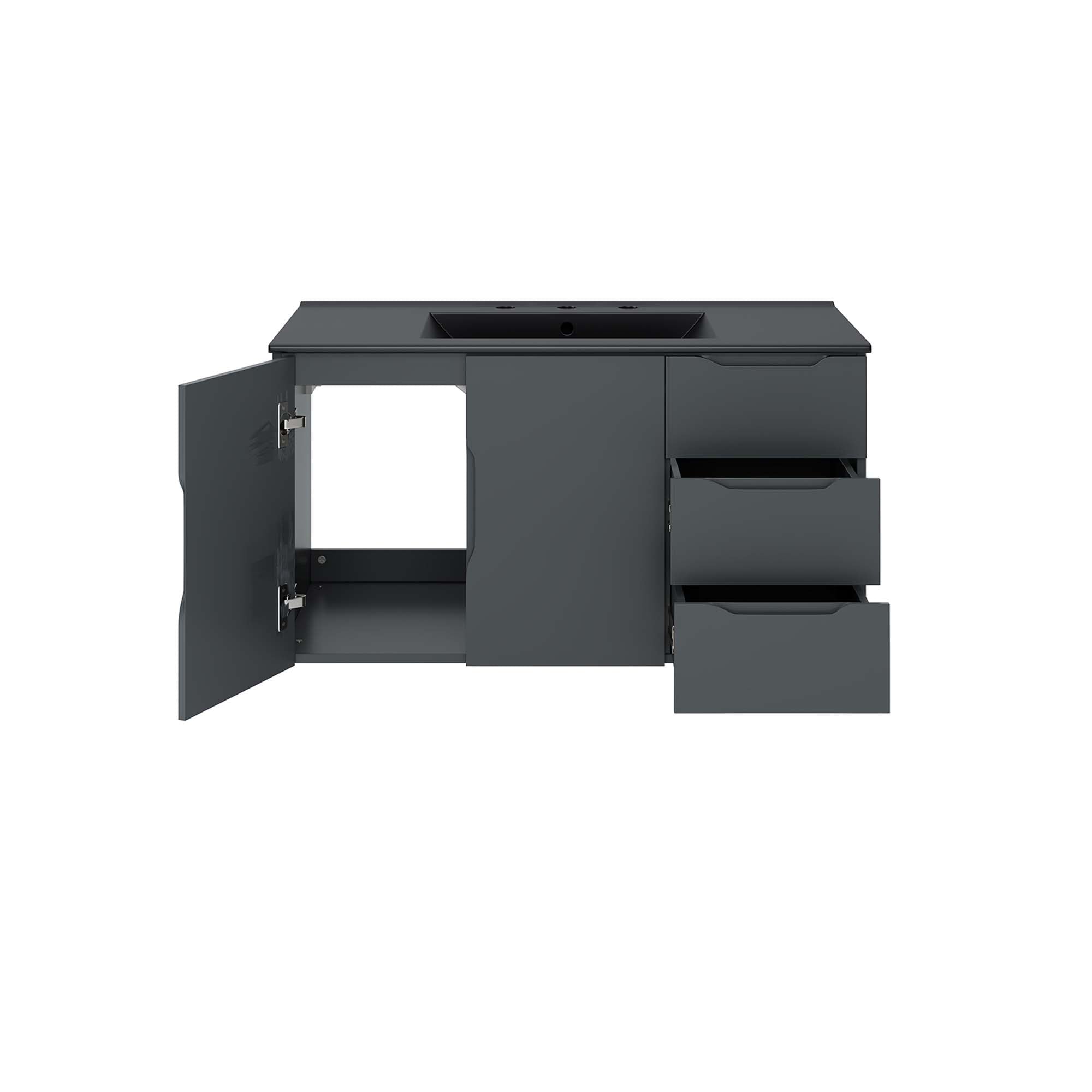 Vitality 36" Bathroom Vanity, Gray Black