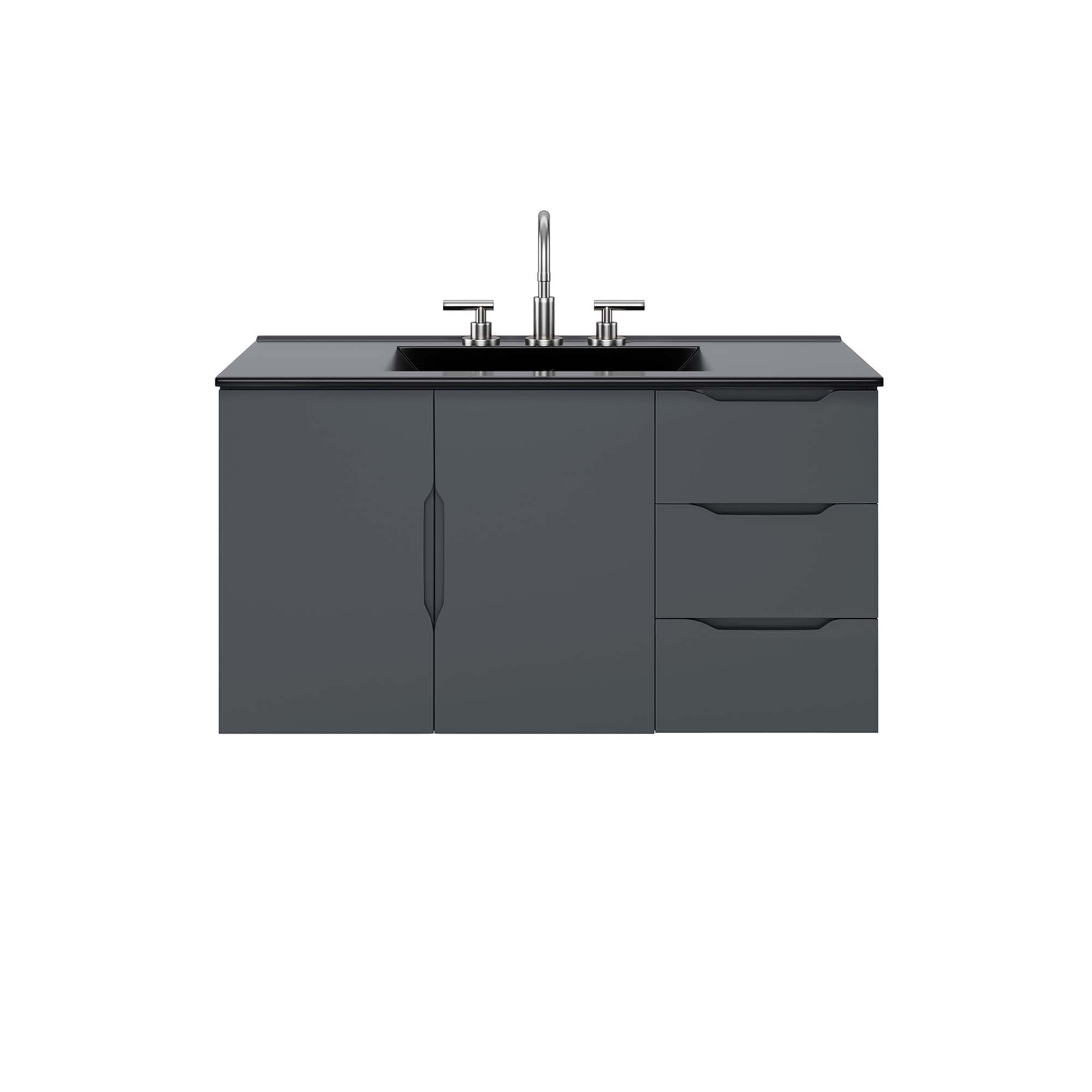 Vitality 36" Bathroom Vanity, Gray Black