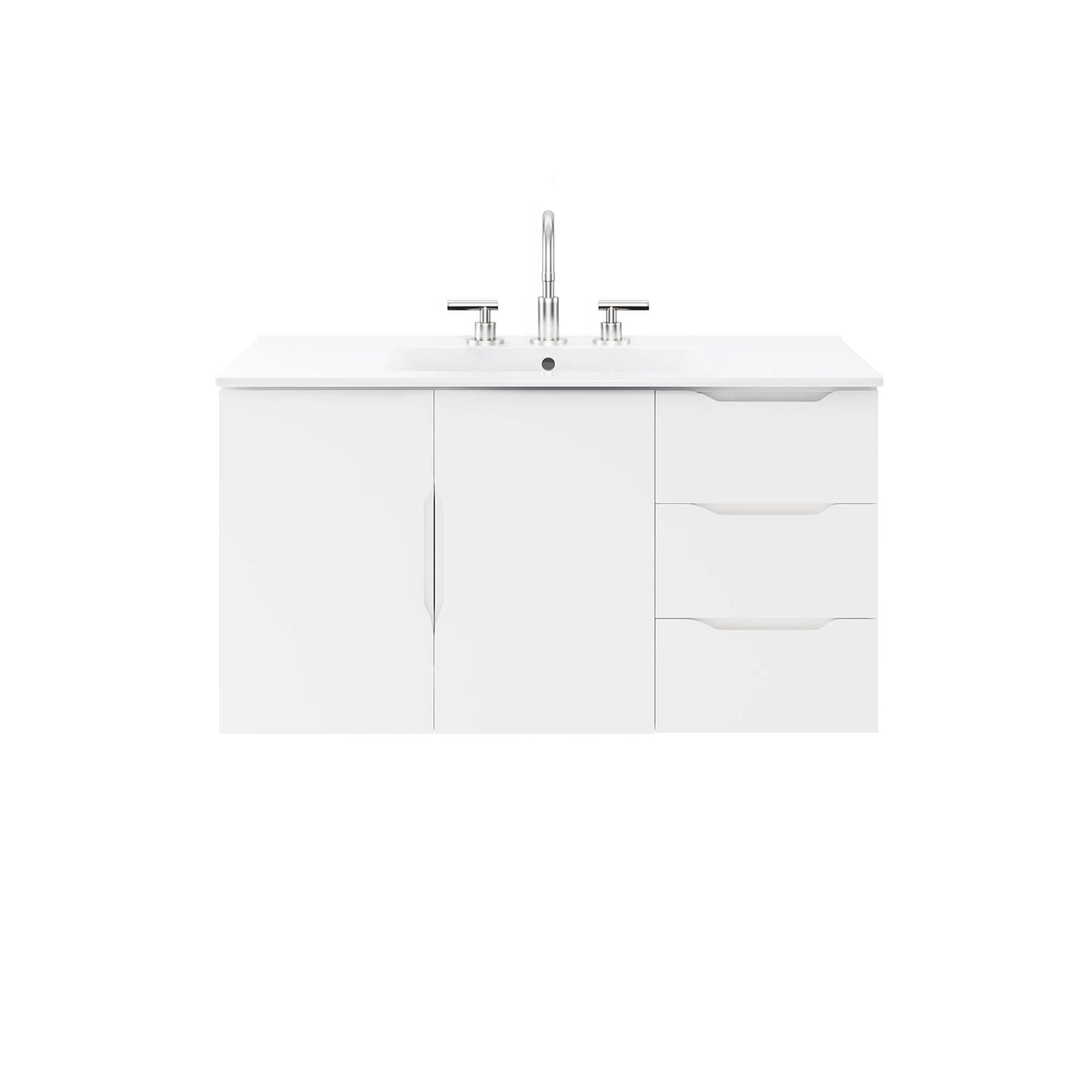 Vitality 36" Bathroom Vanity, White White