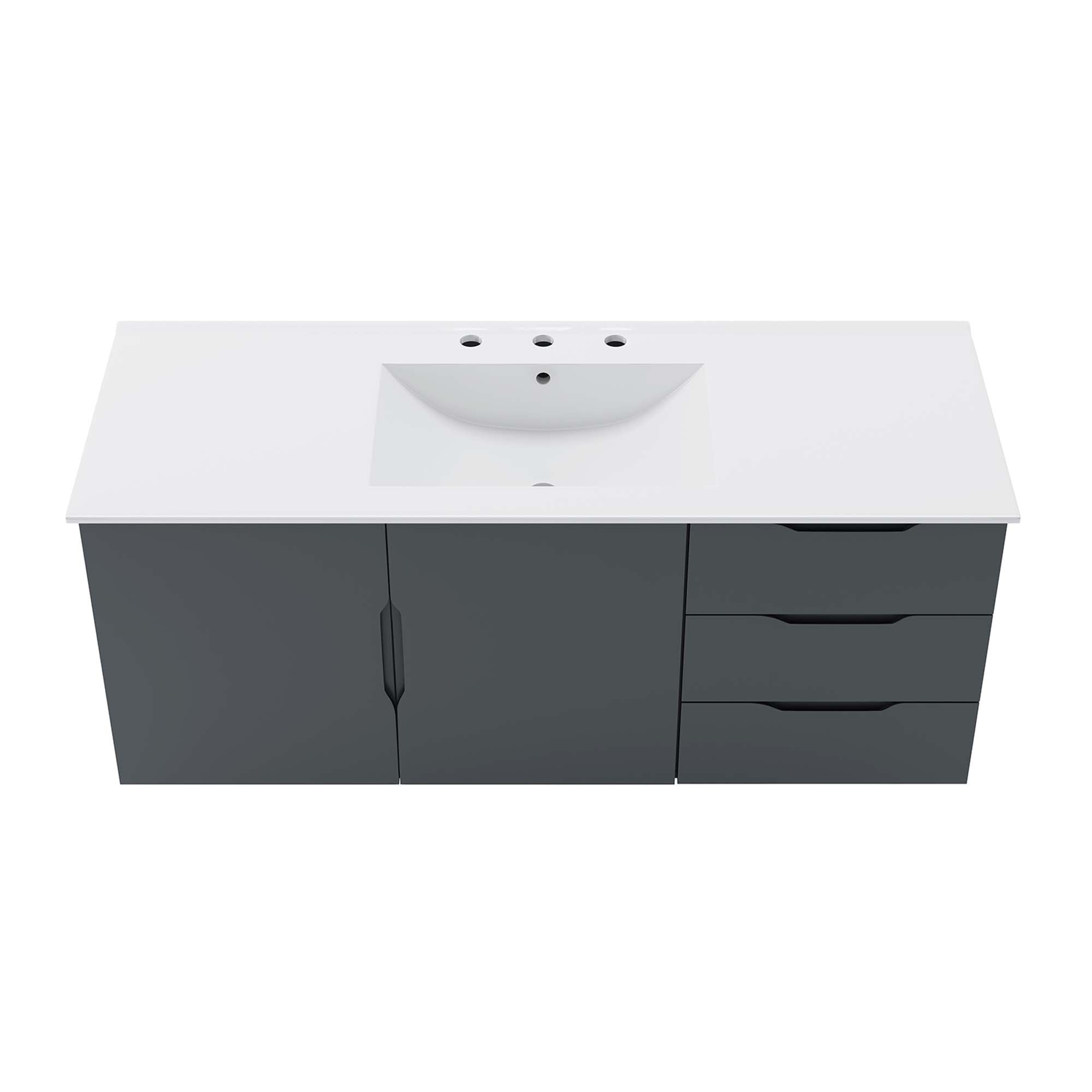 Vitality 48" Single Sink Bathroom Vanity, Gray White