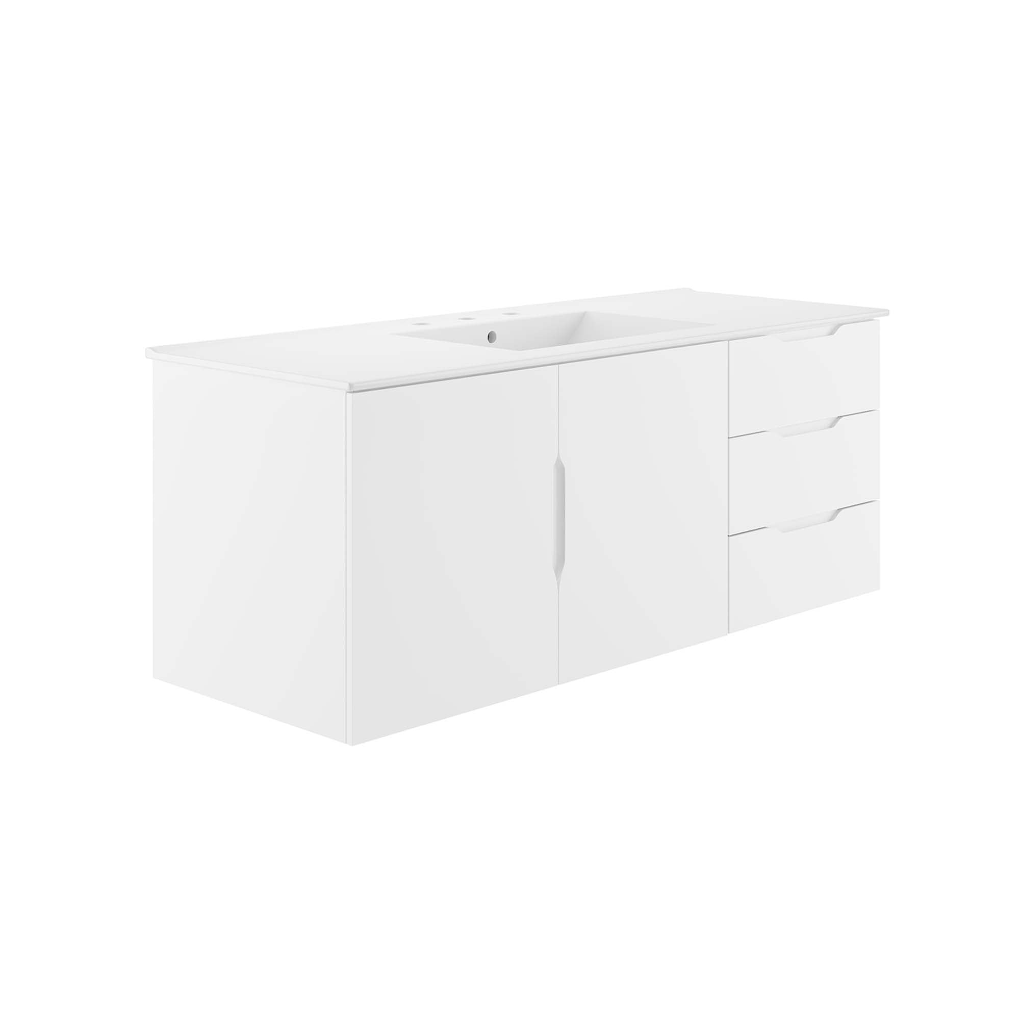 Vitality 48" Single Sink Bathroom Vanity, White White