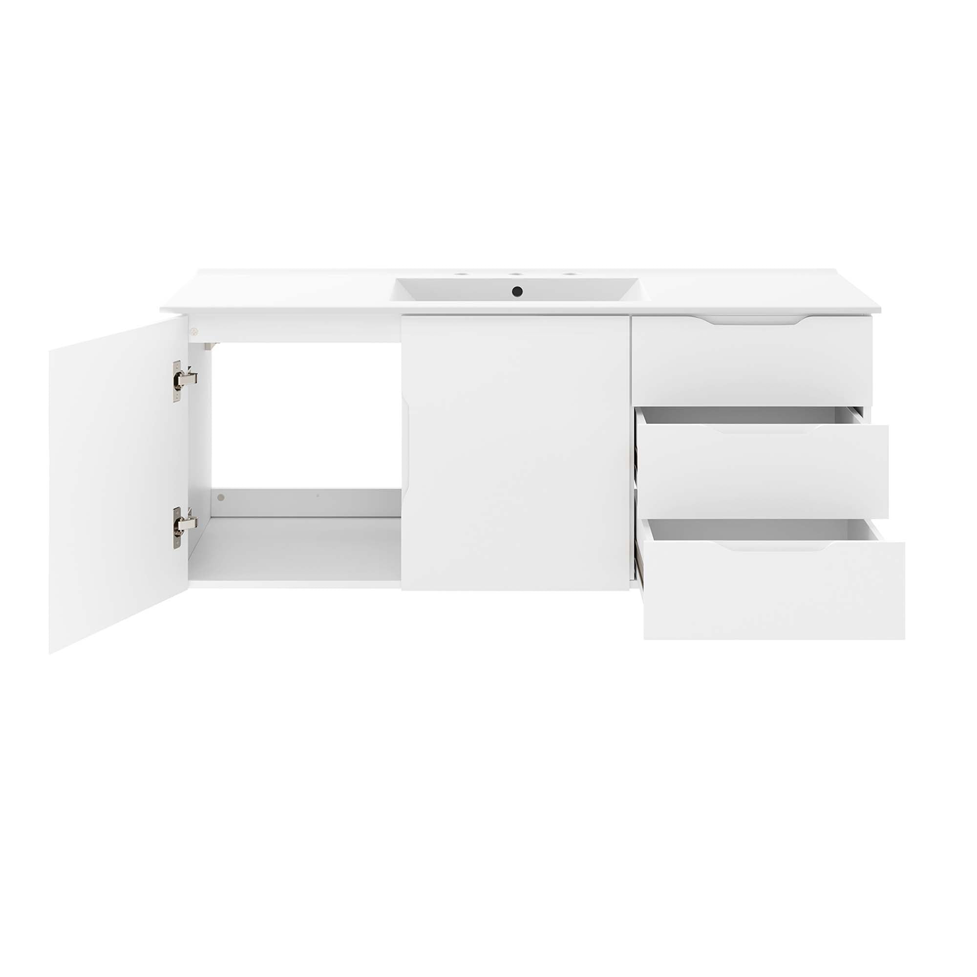 Vitality 48" Single Sink Bathroom Vanity, White White