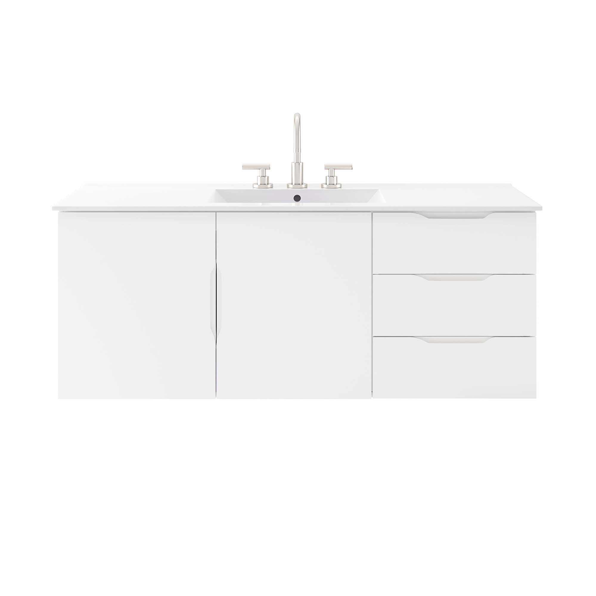Vitality 48" Single Sink Bathroom Vanity, White White