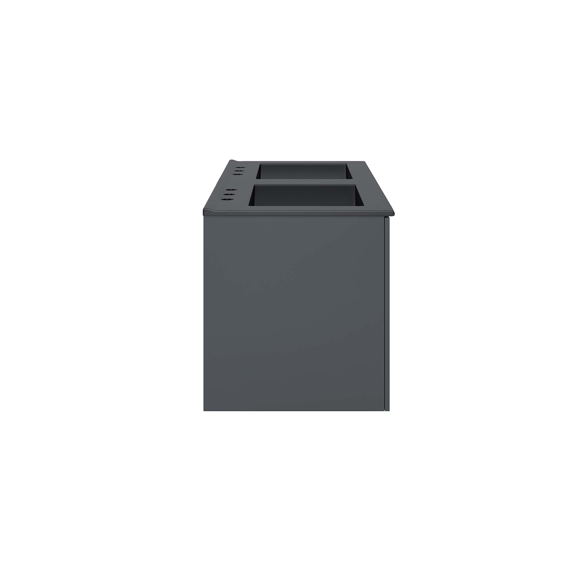 Vitality 48" Double Sink Bathroom Vanity, Gray Black