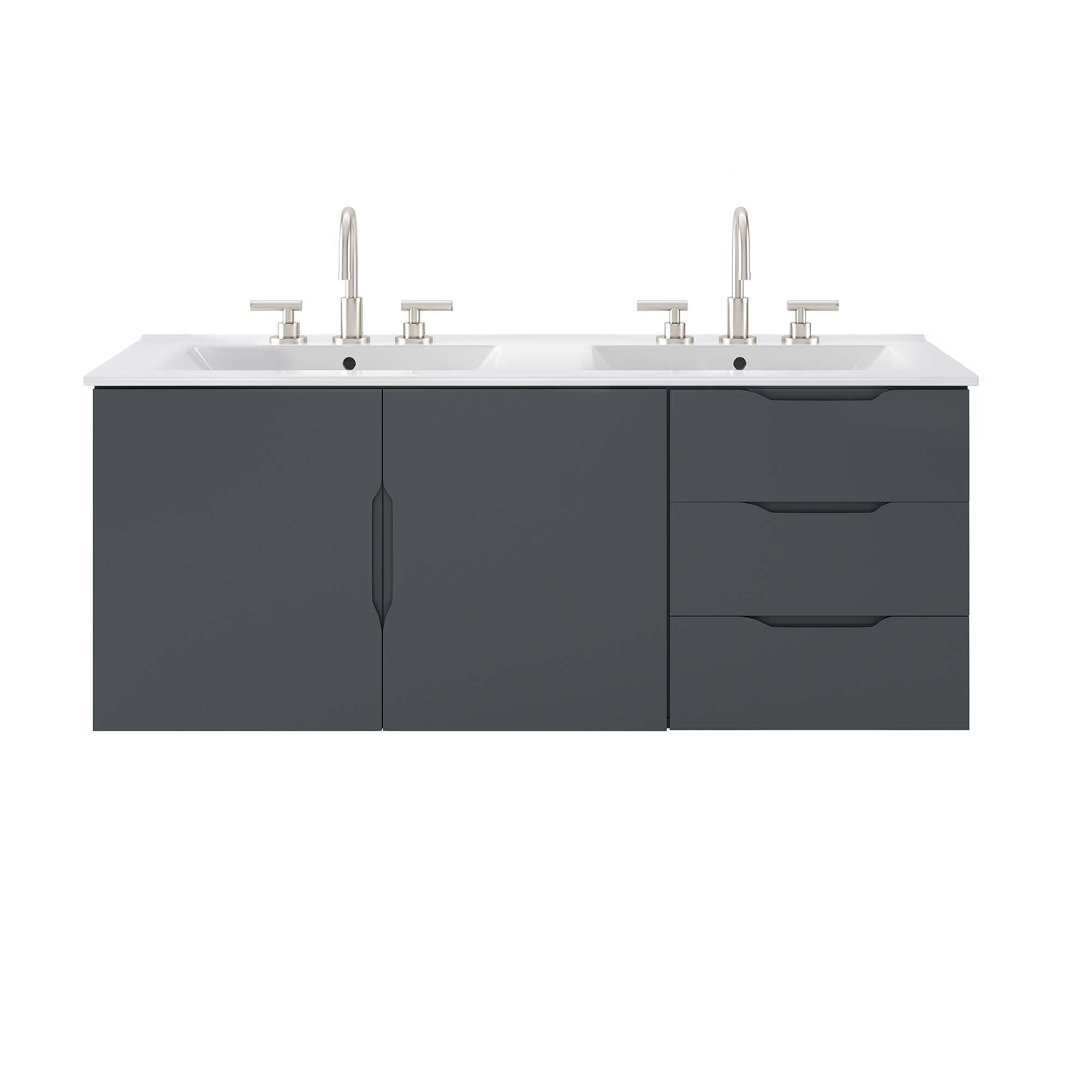 Vitality 48" Double Sink Bathroom Vanity, Gray White