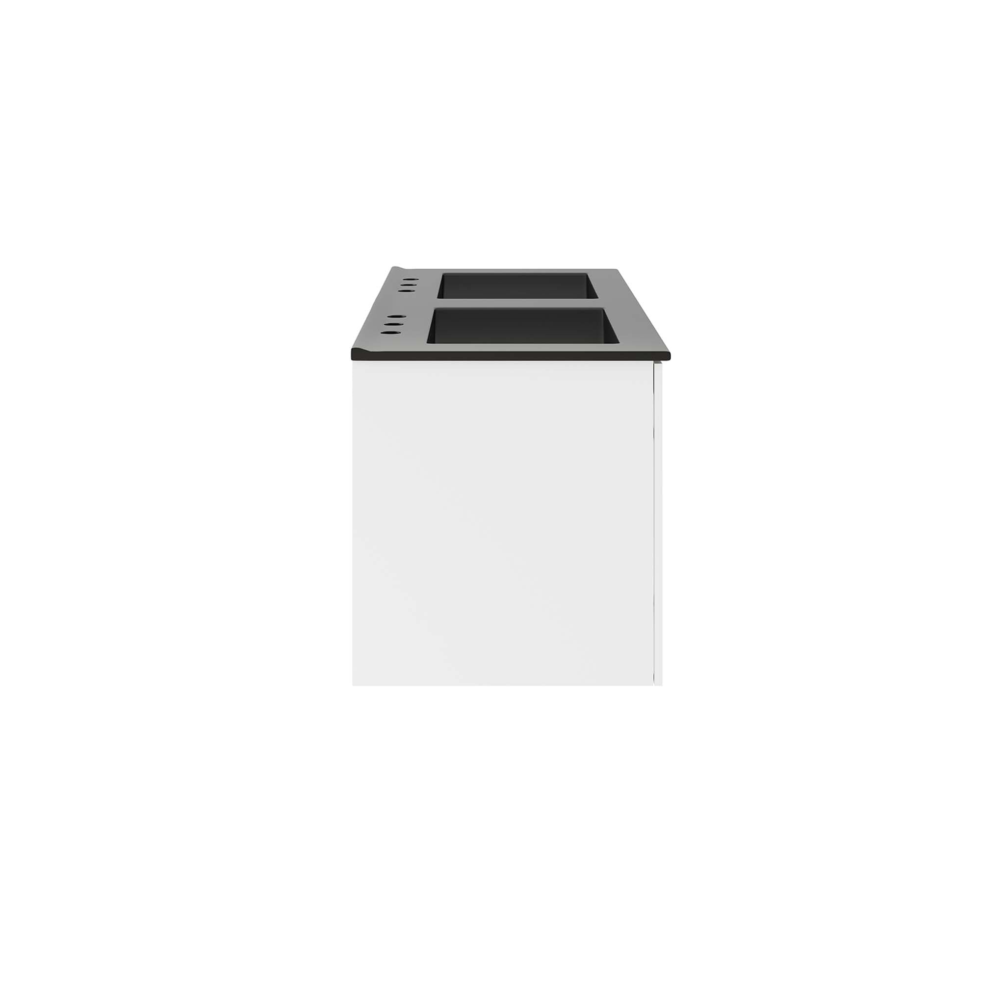 Vitality 48" Double Sink Bathroom Vanity, White Black