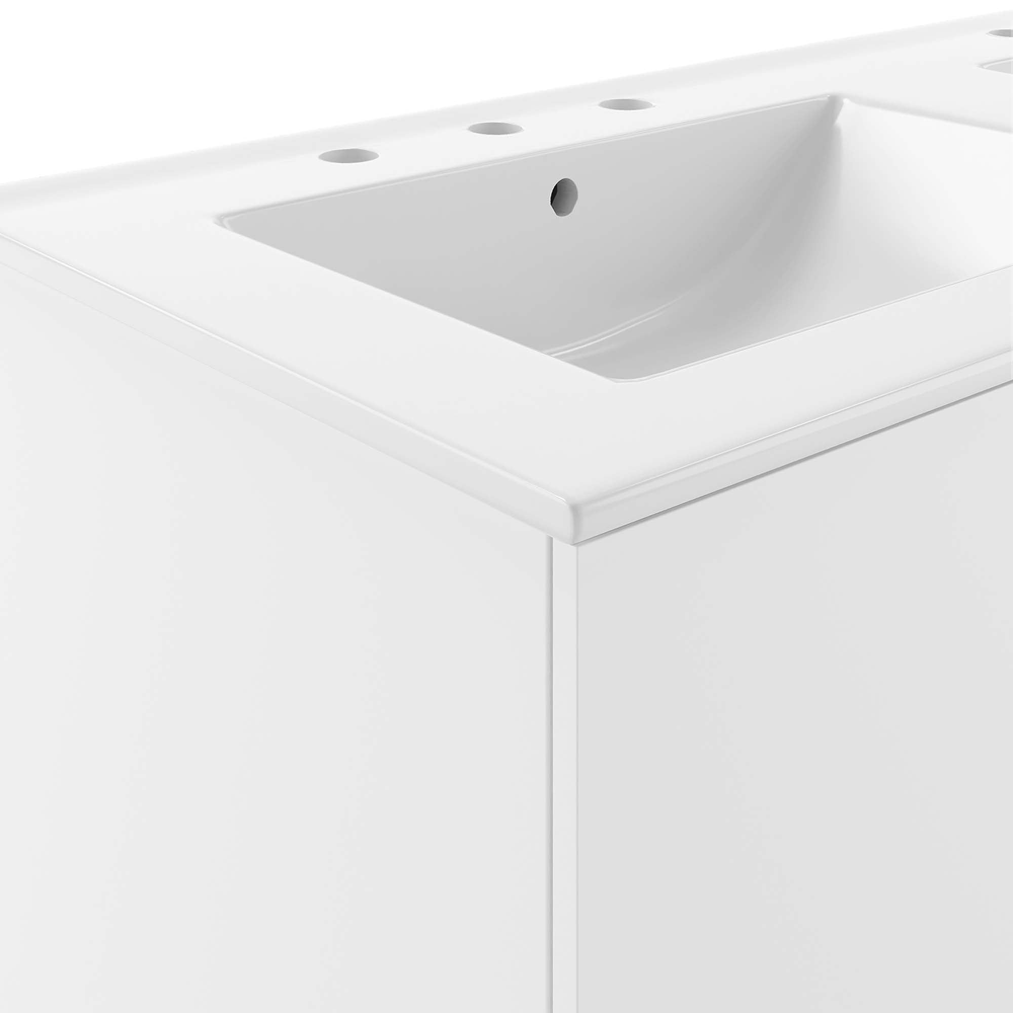 Vitality 48" Double Sink Bathroom Vanity, White White