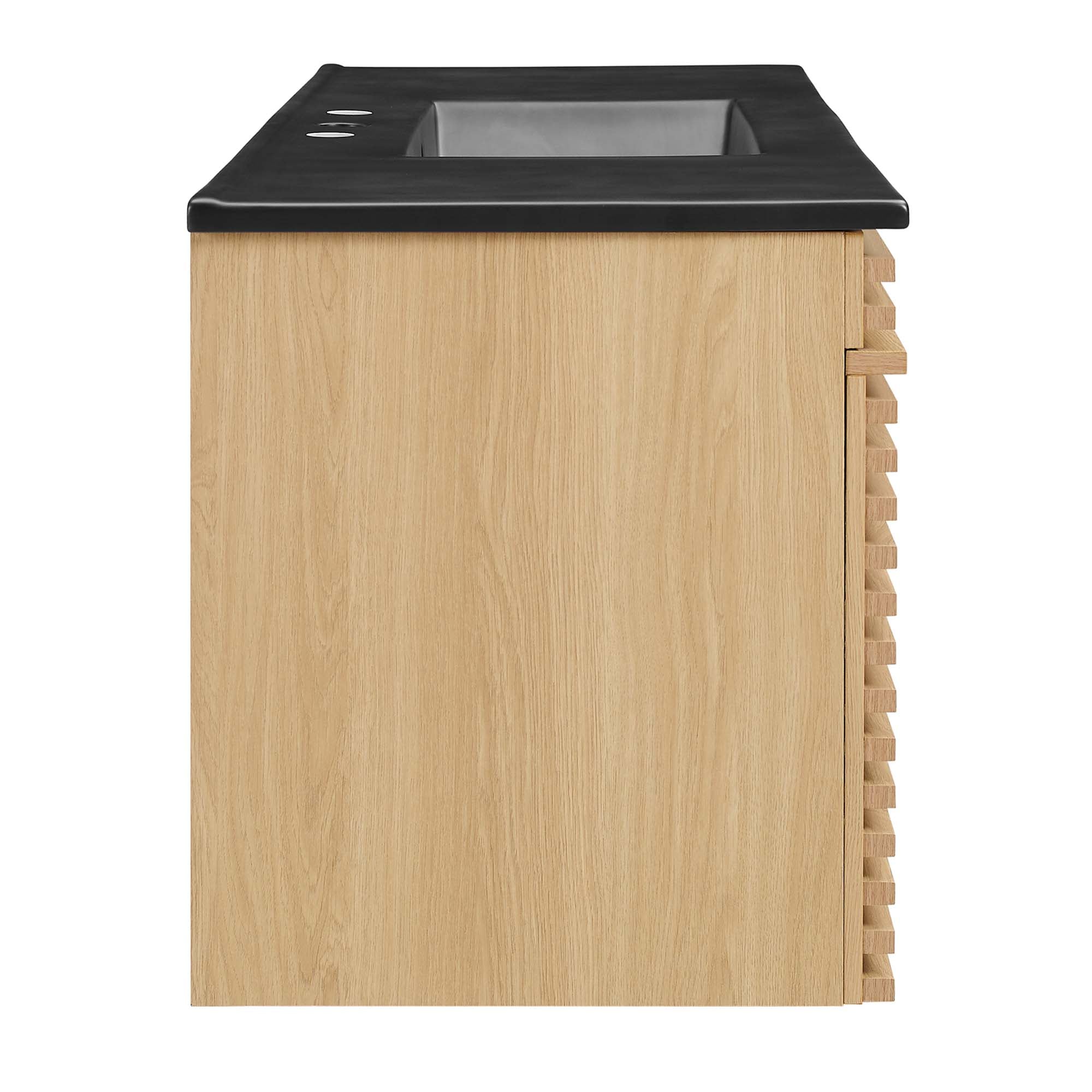 Render 48" Wall-Mount Bathroom Vanity, Oak Black