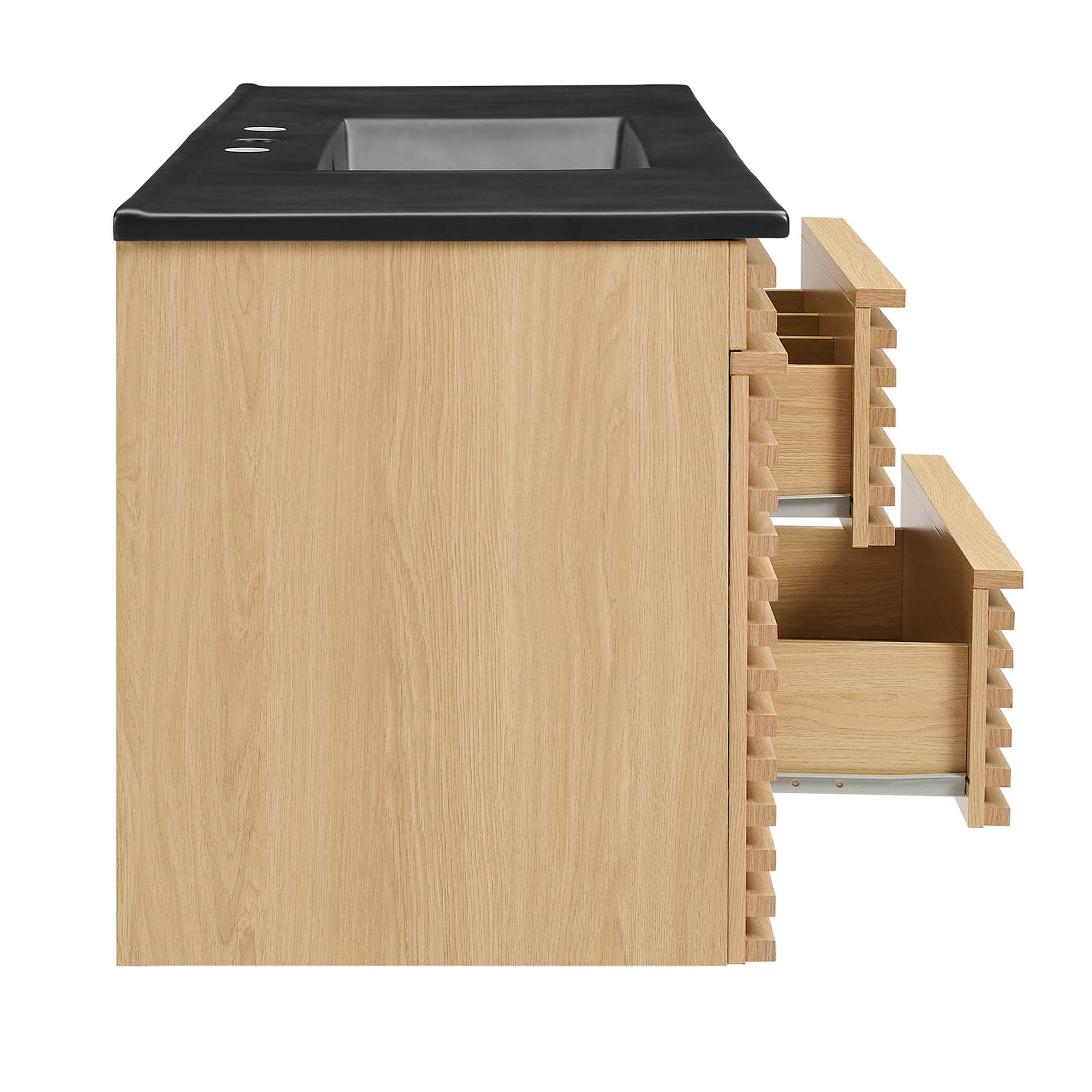 Render 48" Wall-Mount Bathroom Vanity, Oak Black