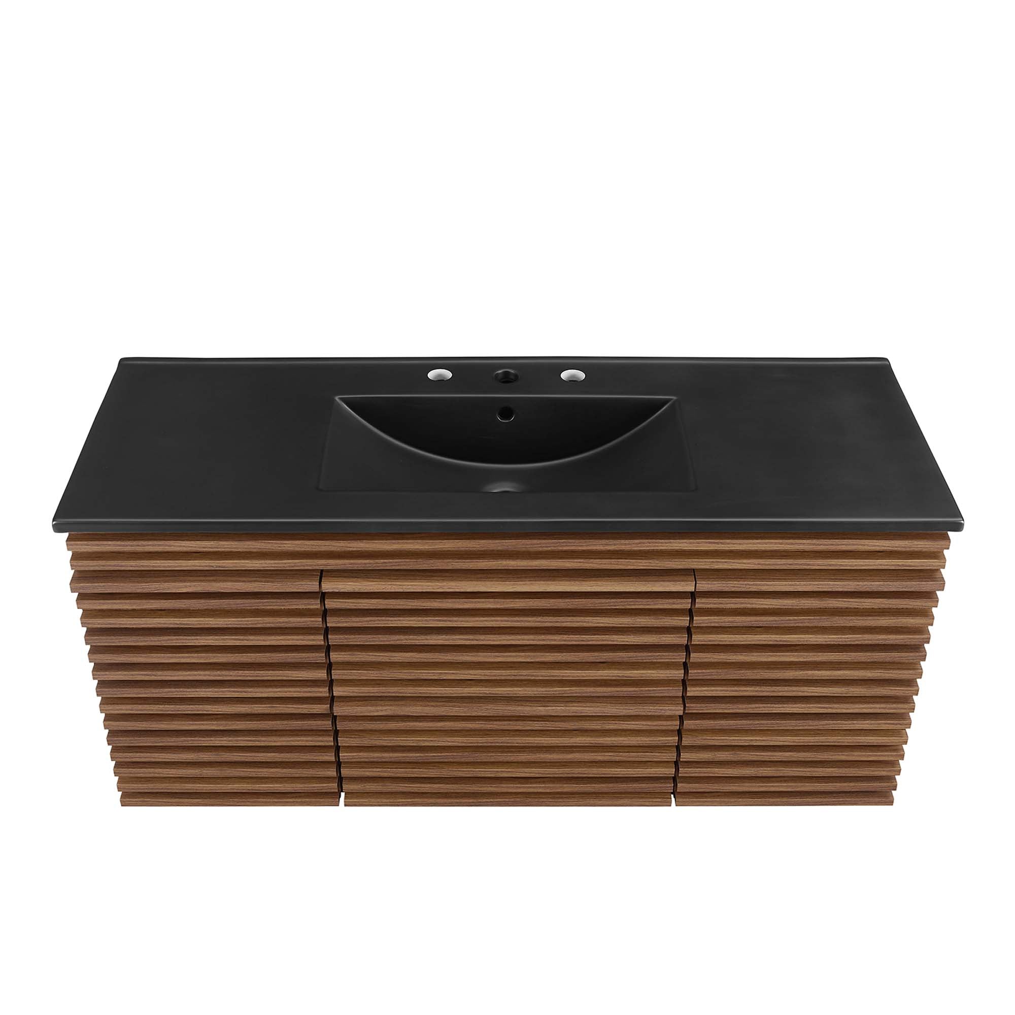 Render 48" Wall-Mount Bathroom Vanity, Walnut Black