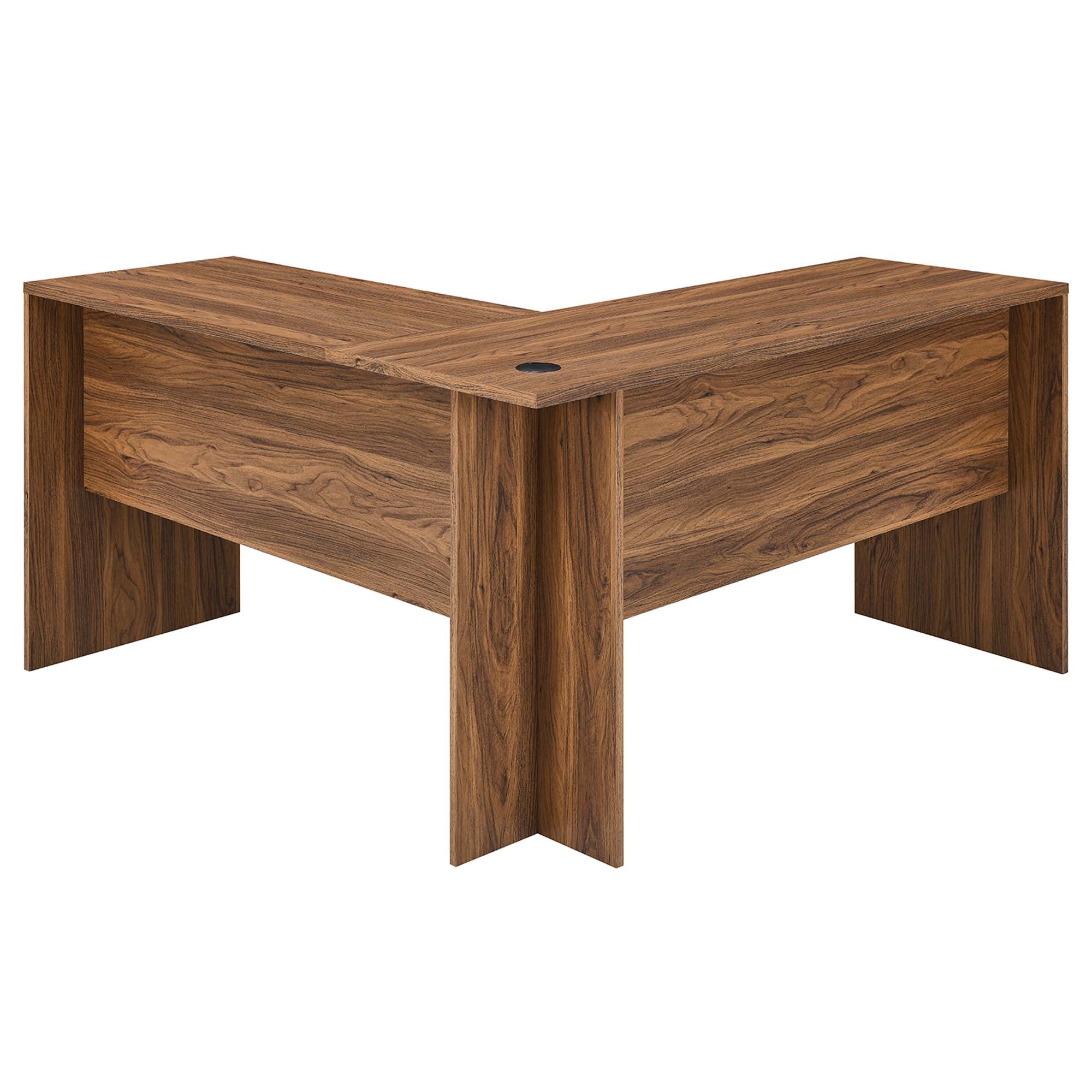 Render Wood Desk and File Cabinet Set, Walnut
