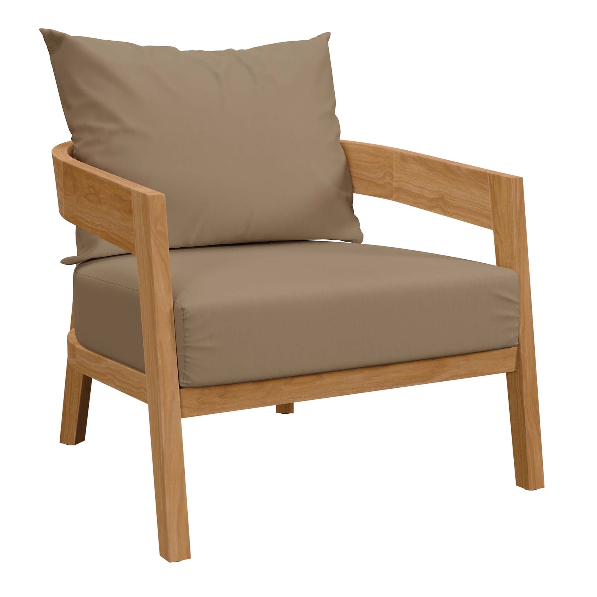 Brisbane 3-Piece Teak Wood Outdoor Patio Set, Natural Light Brown
