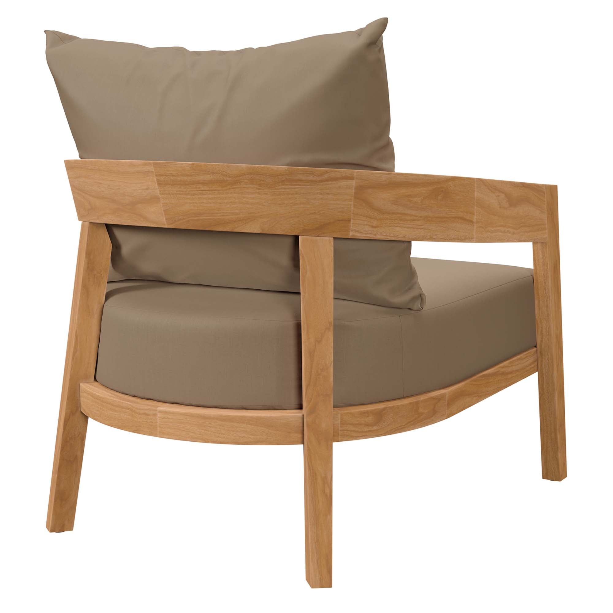 Brisbane 3-Piece Teak Wood Outdoor Patio Set, Natural Light Brown