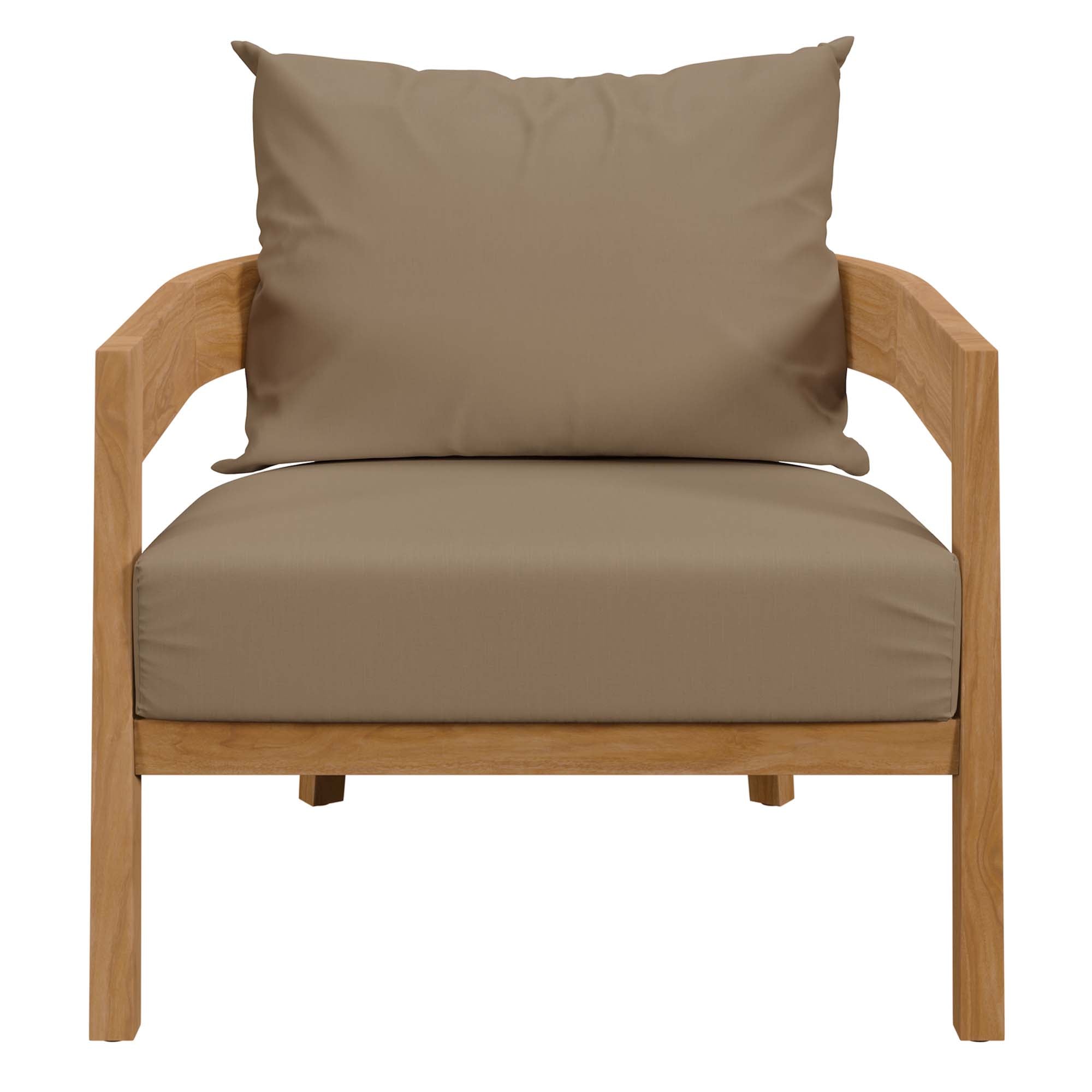Brisbane 3-Piece Teak Wood Outdoor Patio Set, Natural Light Brown