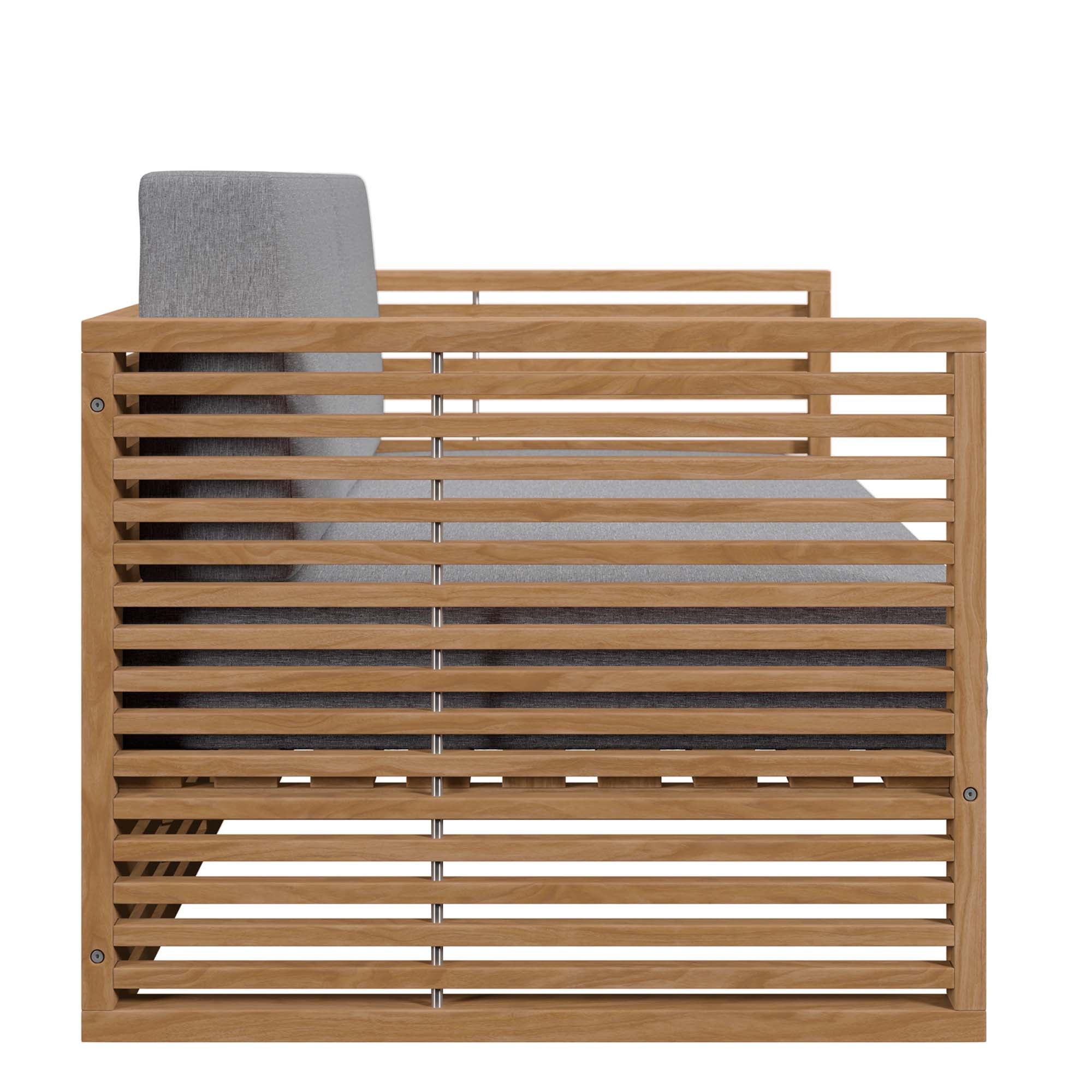 Carlsbad 6-Piece Teak Wood Outdoor Patio Set, Natural Gray