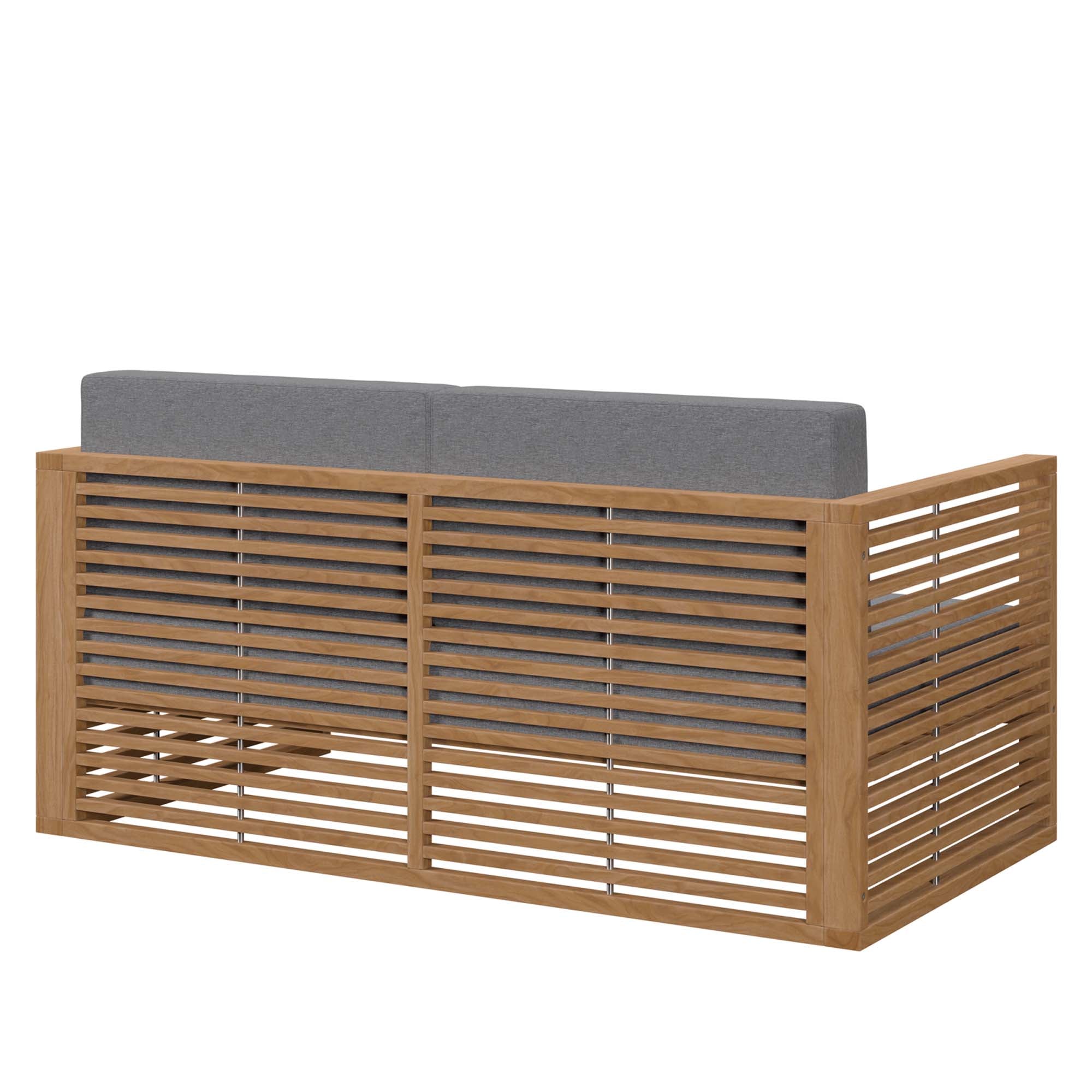 Carlsbad 3-Piece Teak Wood Outdoor Patio Set, Natural Gray