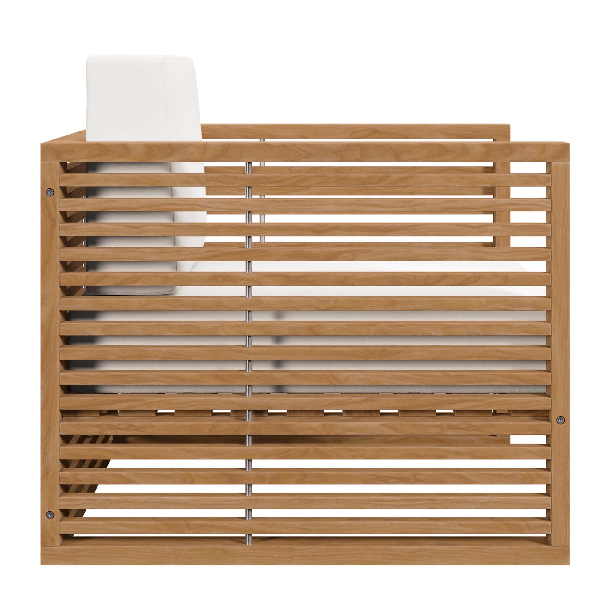 Carlsbad 3-Piece Teak Wood Outdoor Patio Set, Natural White