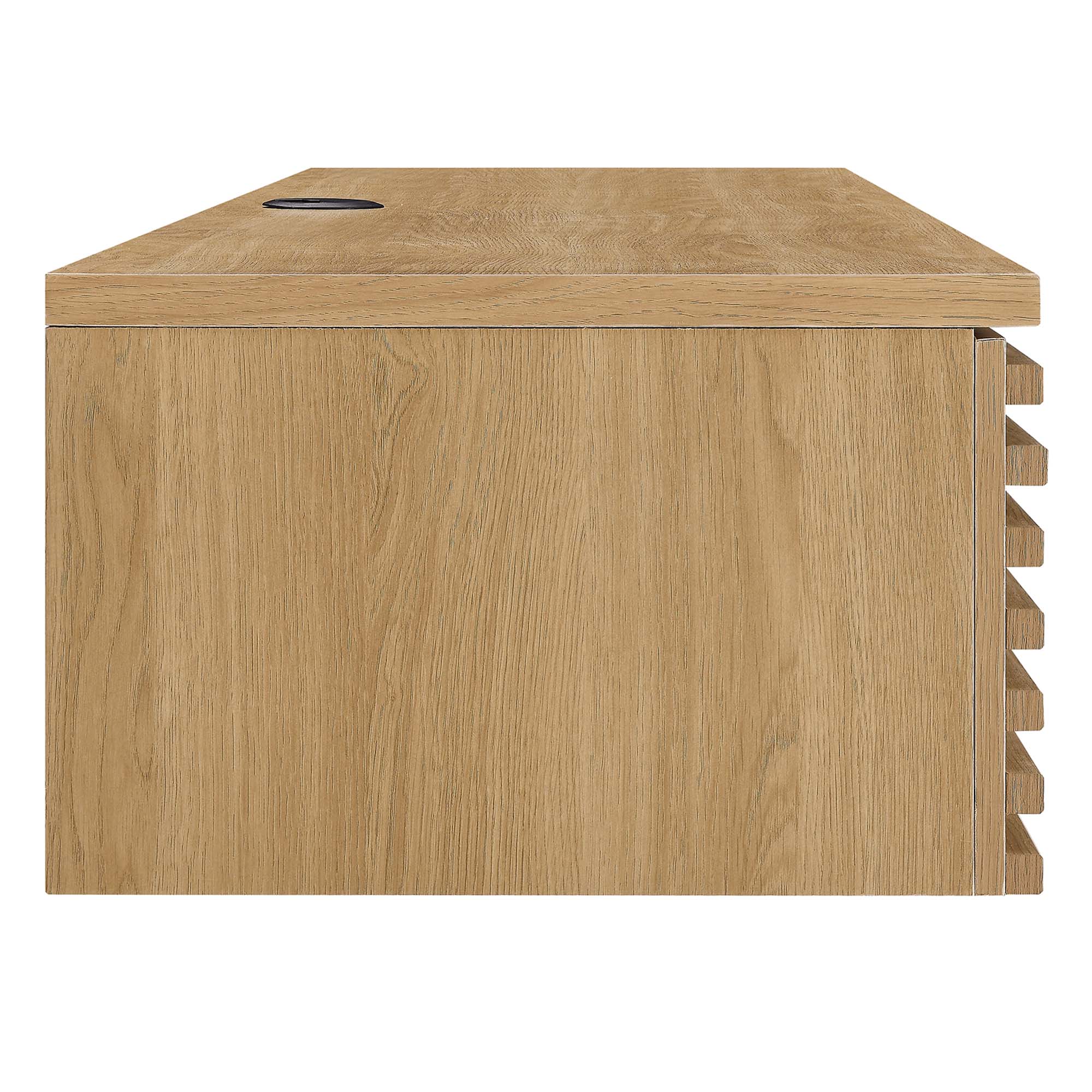Render Wall Mount Wood Office Desk, Oak