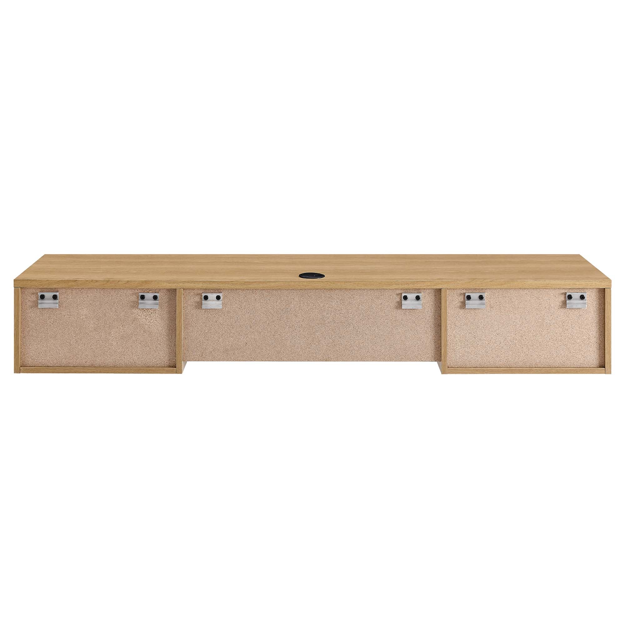 Render Wall Mount Wood Office Desk, Oak
