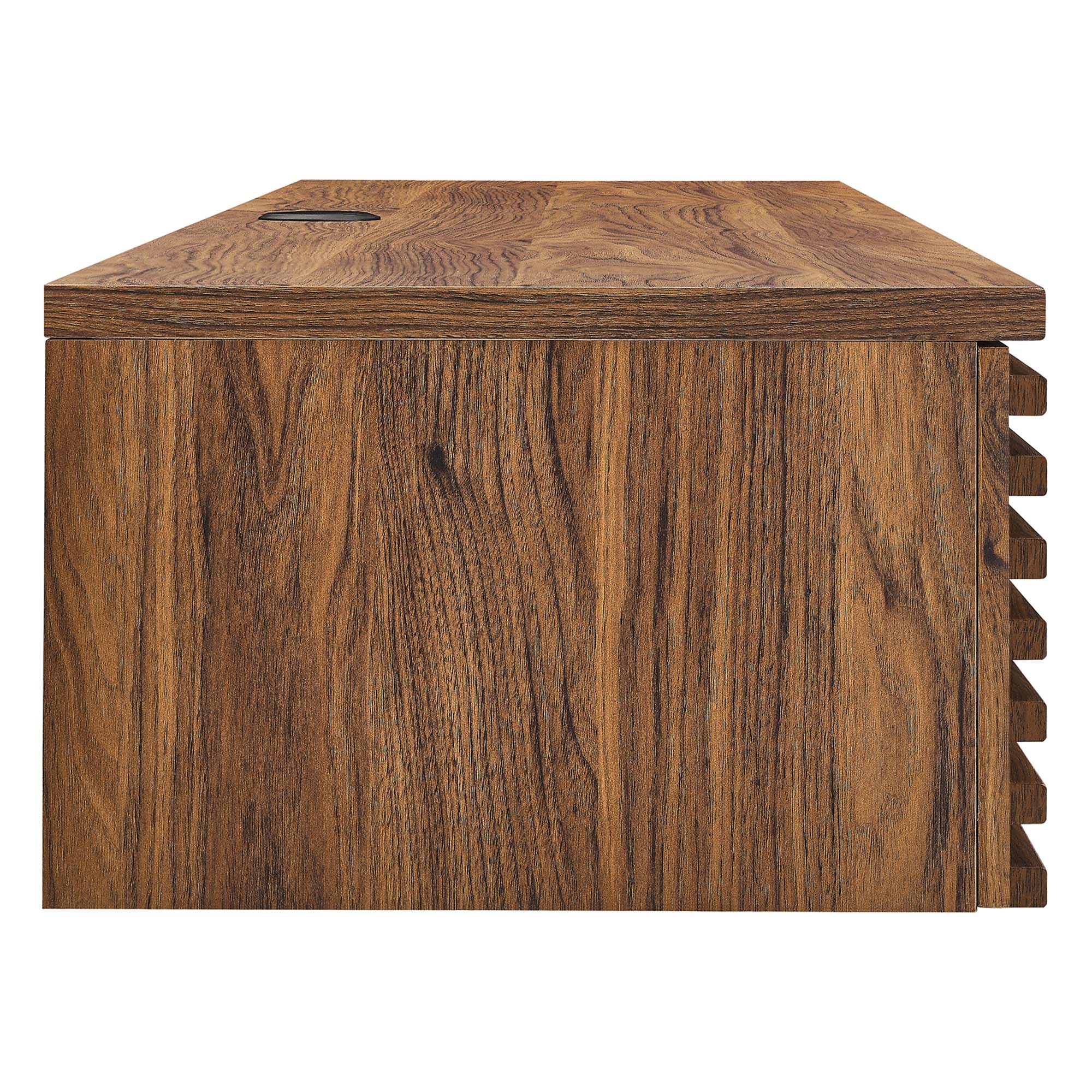 Render Wall Mount Wood Office Desk, Walnut
