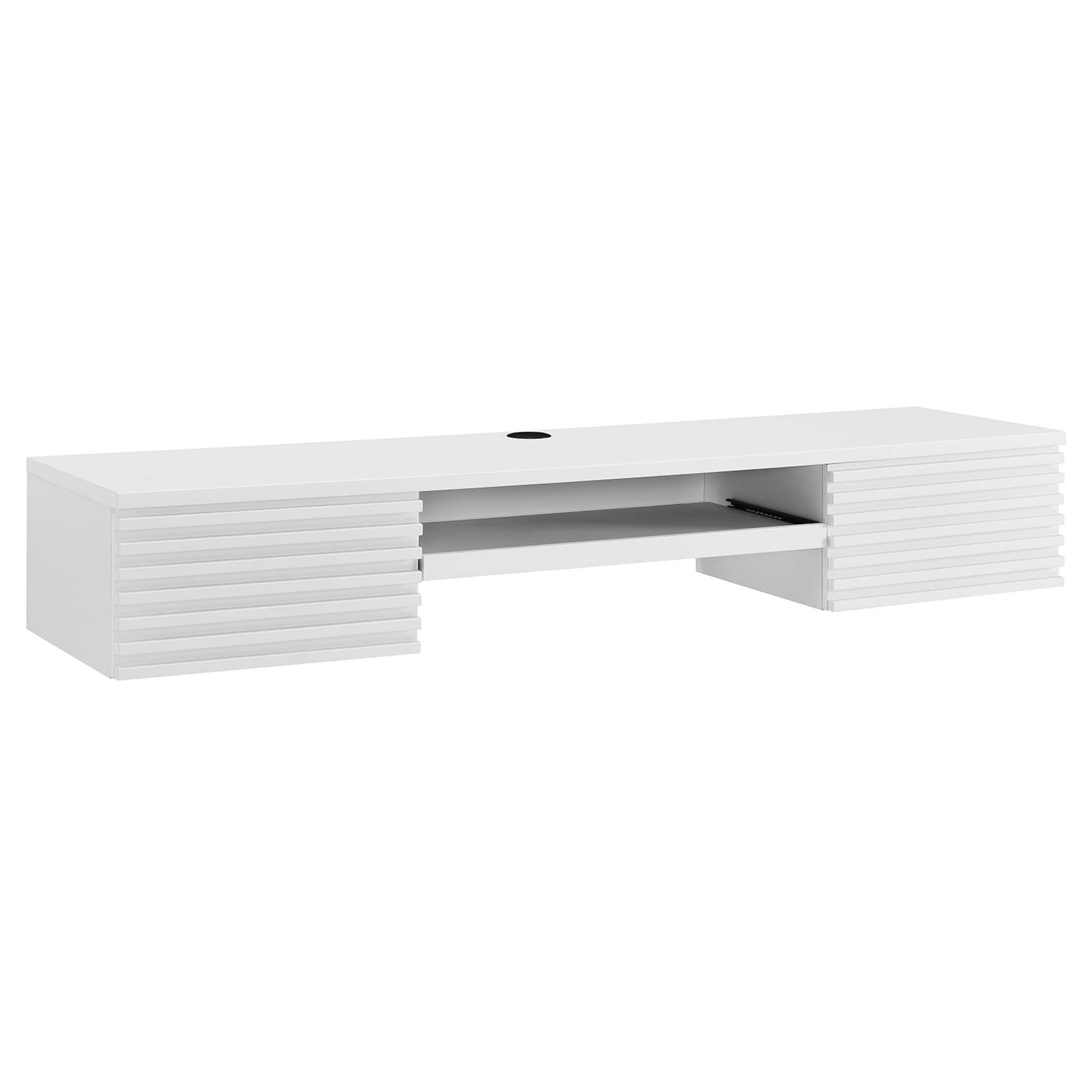 Render Wall Mount Wood Office Desk, White