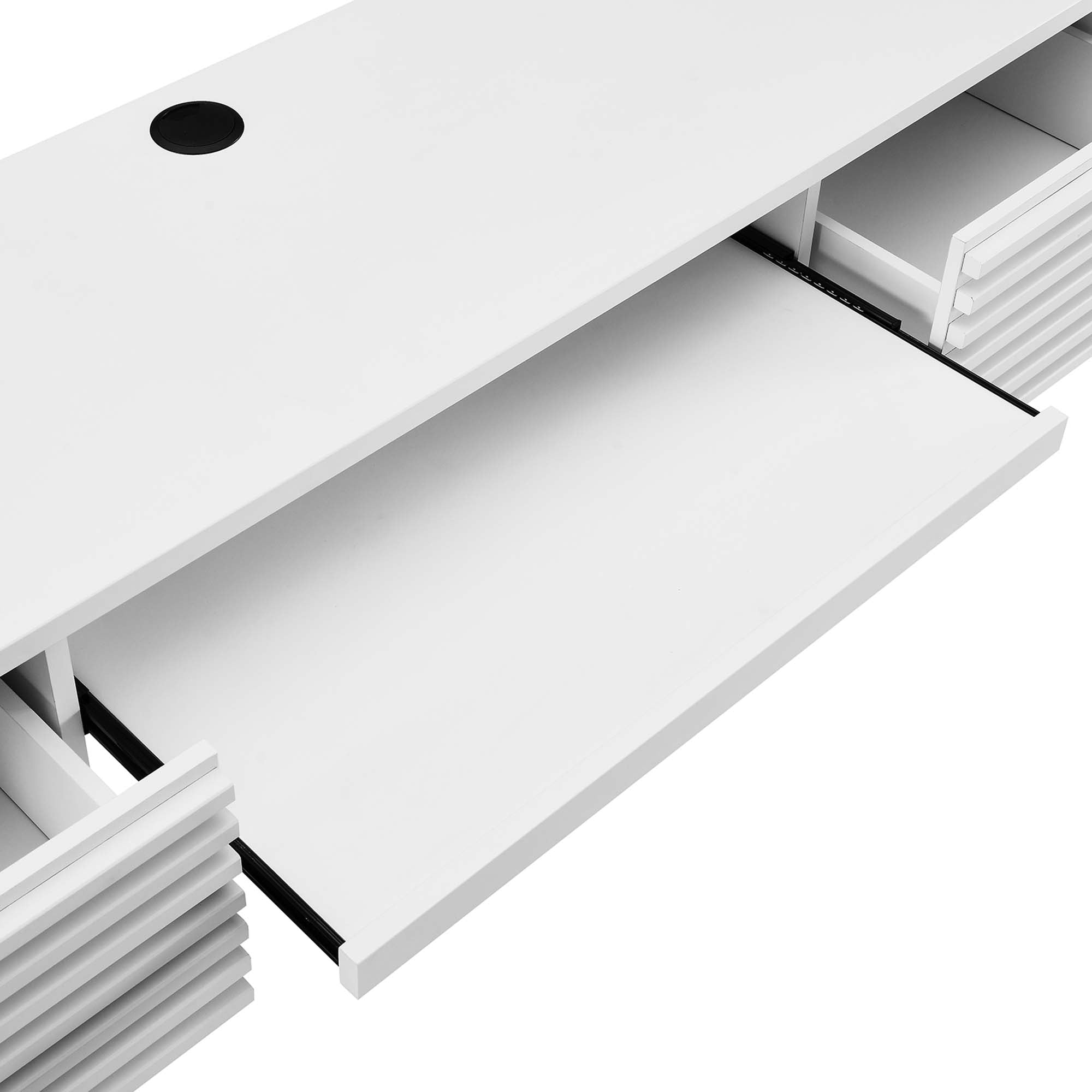 Render Wall Mount Wood Office Desk, White