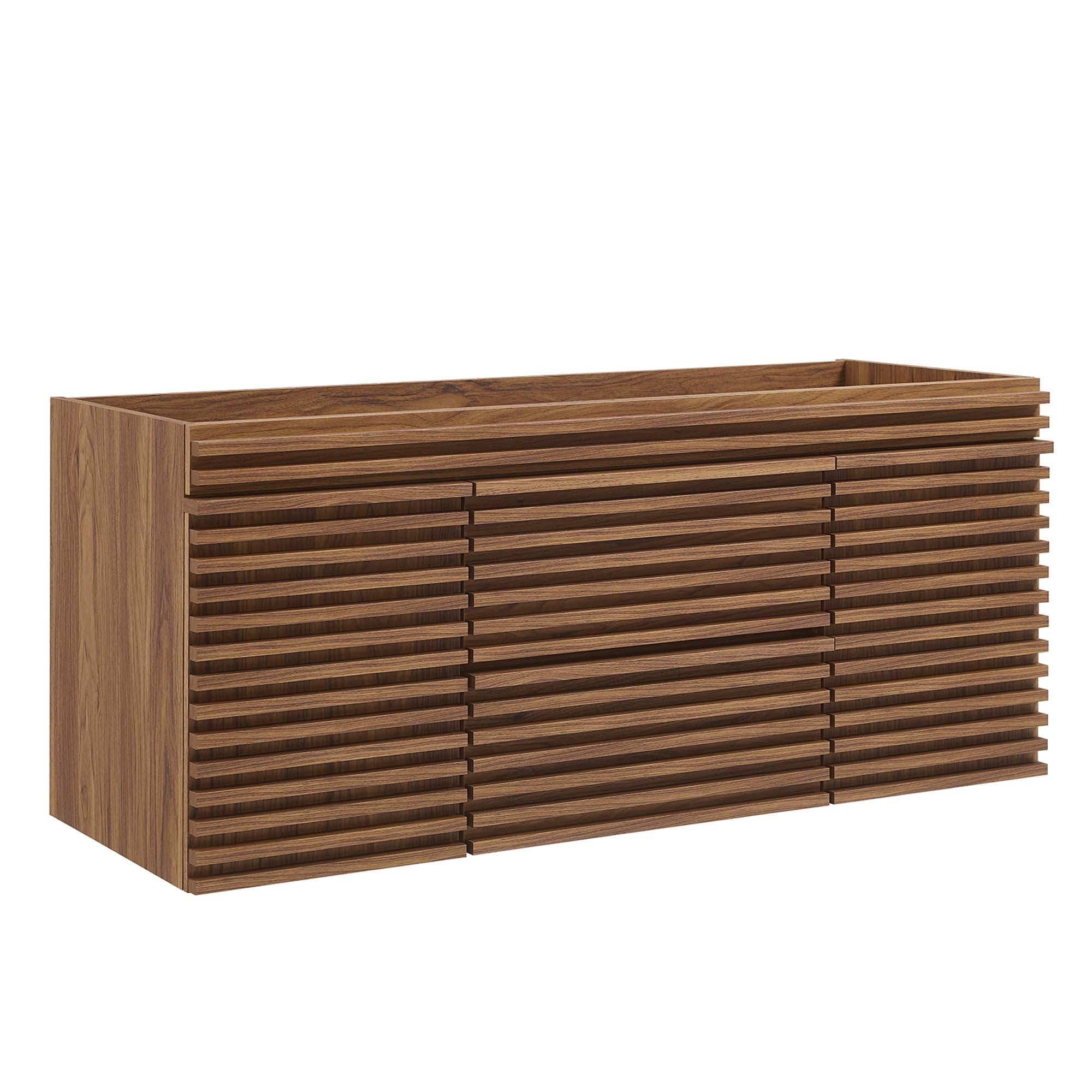Render 48" Single Sink Compatible (Not Included) Bathroom Vanity Cabinet, Walnut