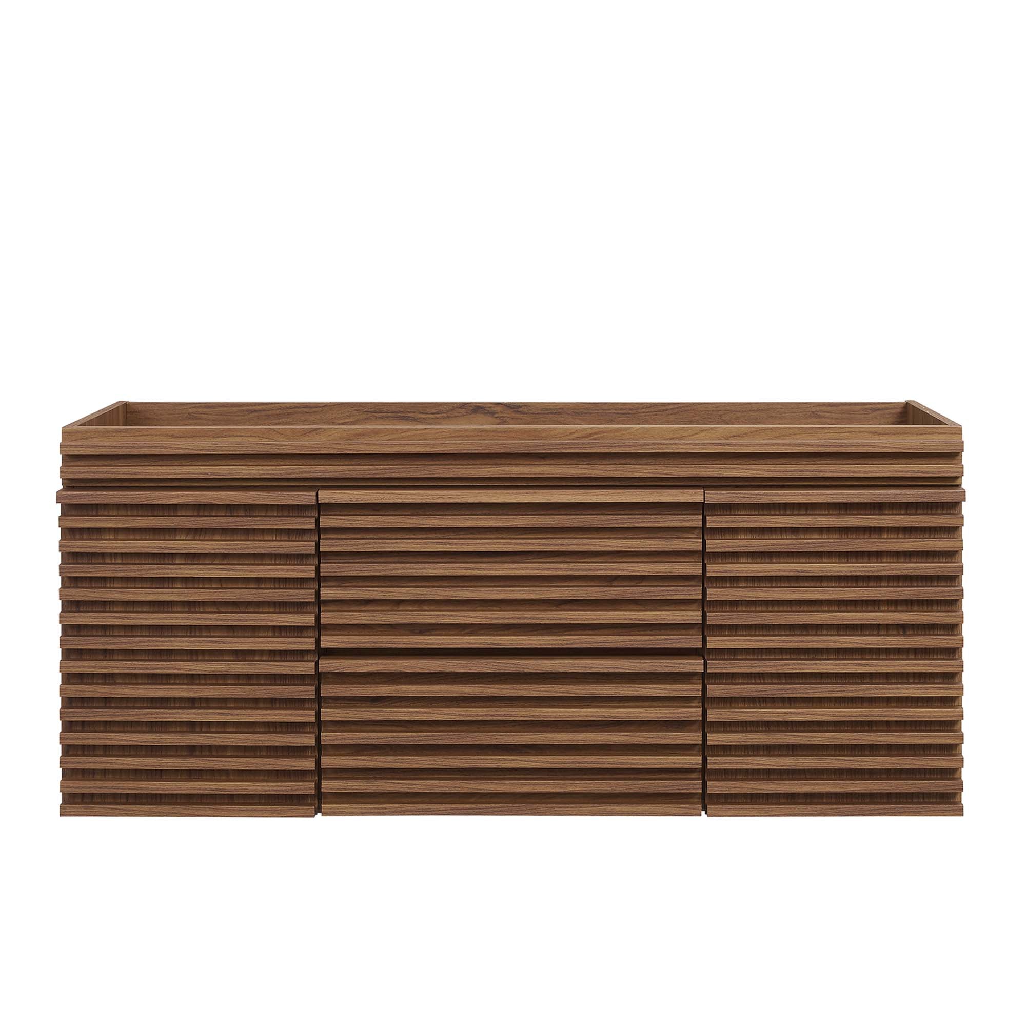Render 48" Single Sink Compatible (Not Included) Bathroom Vanity Cabinet, Walnut