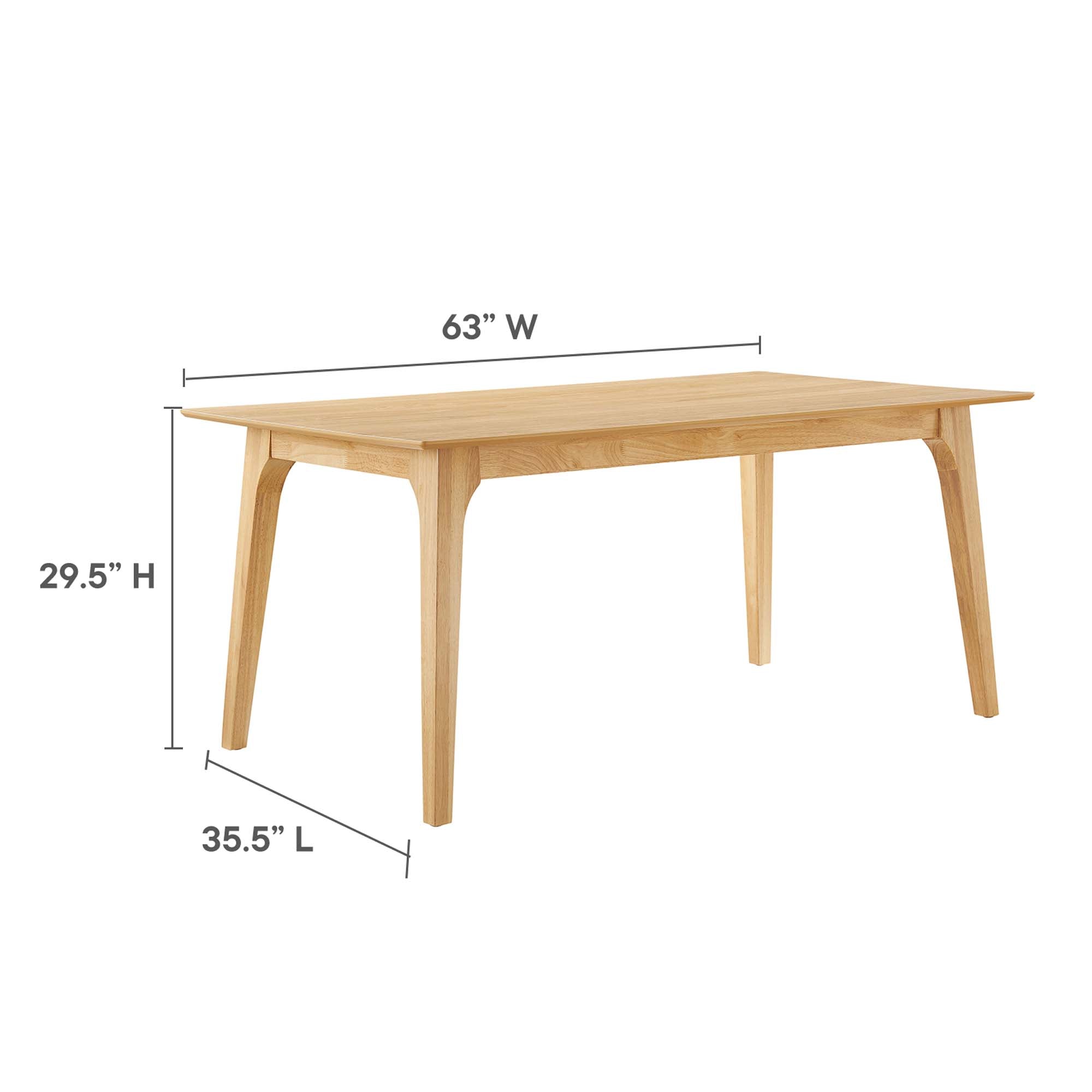 Juxtapose 63" Rectangle Dining Table, Oak Oak