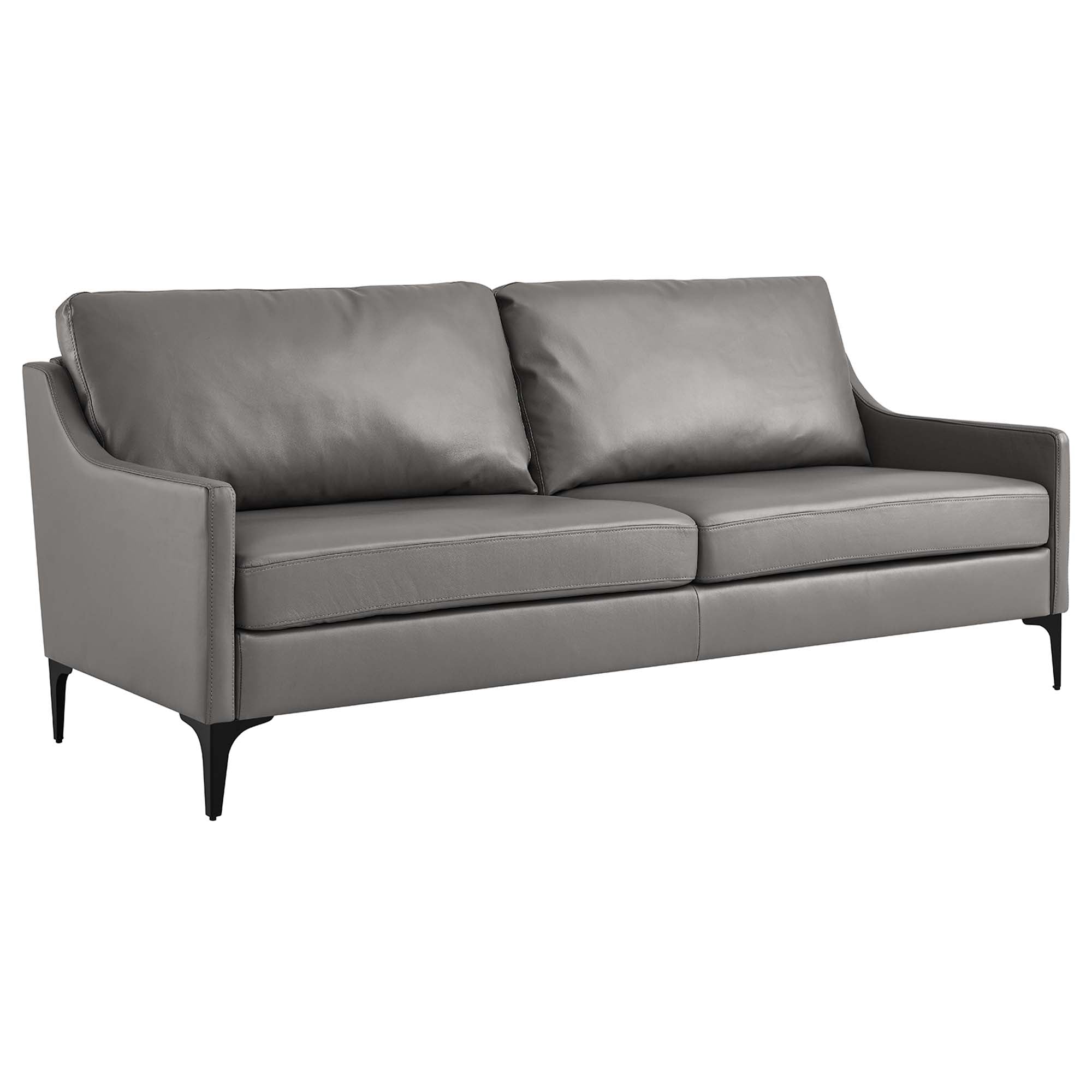 Corland Leather Sofa, Gray