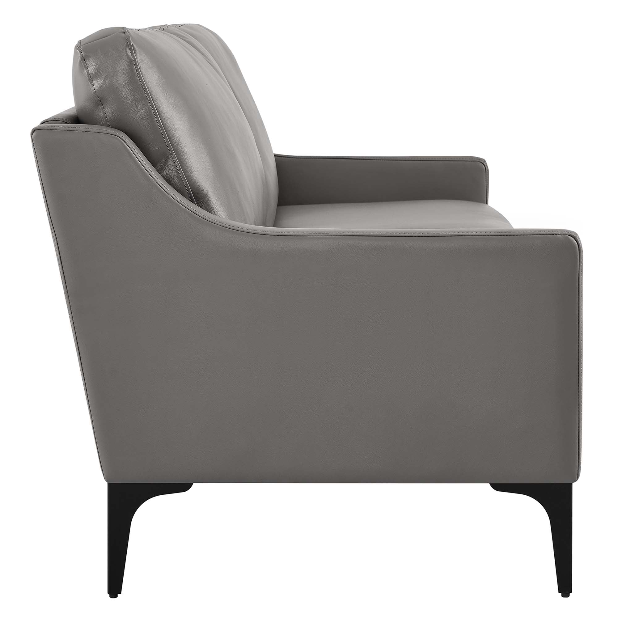 Corland Leather Sofa, Gray