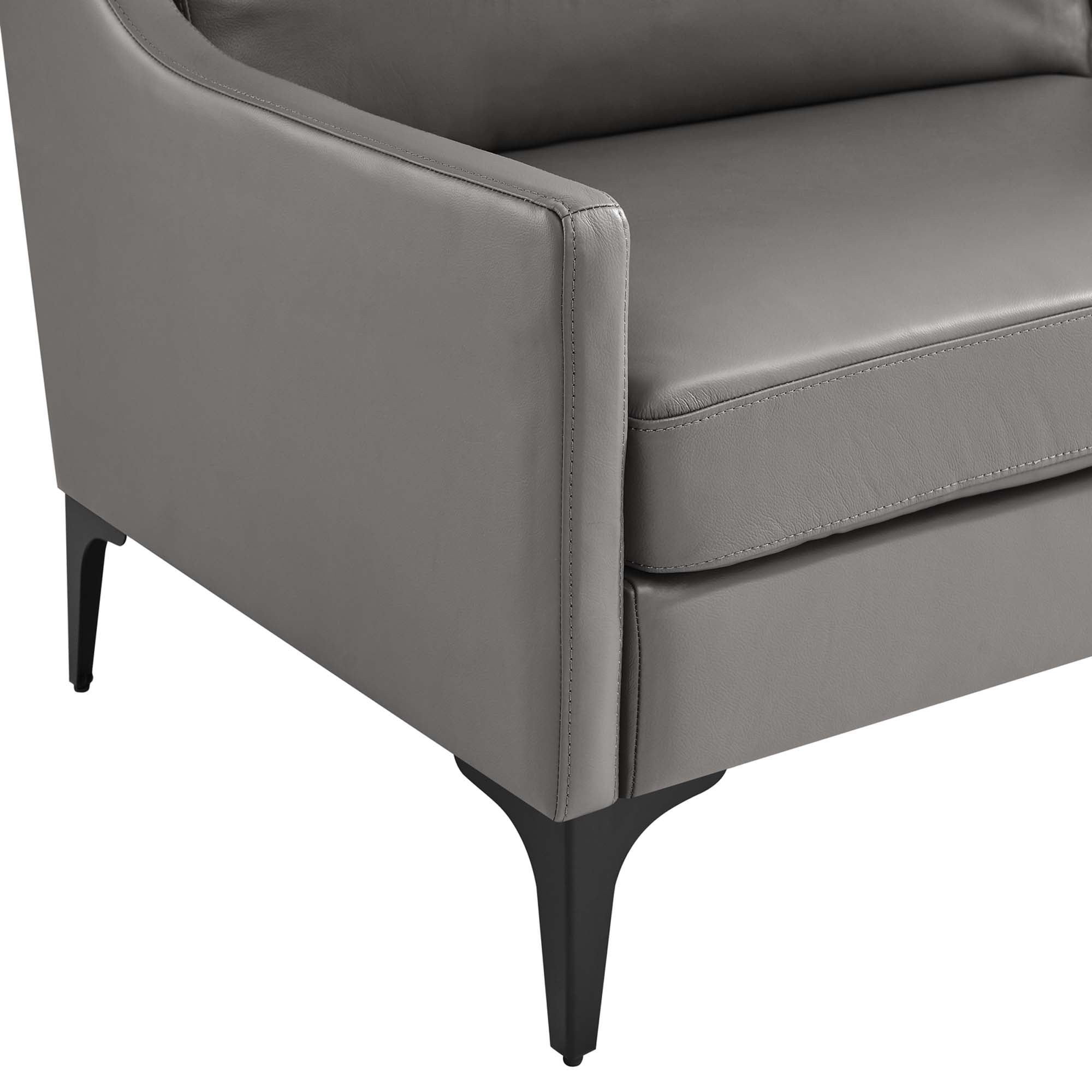 Corland Leather Sofa, Gray