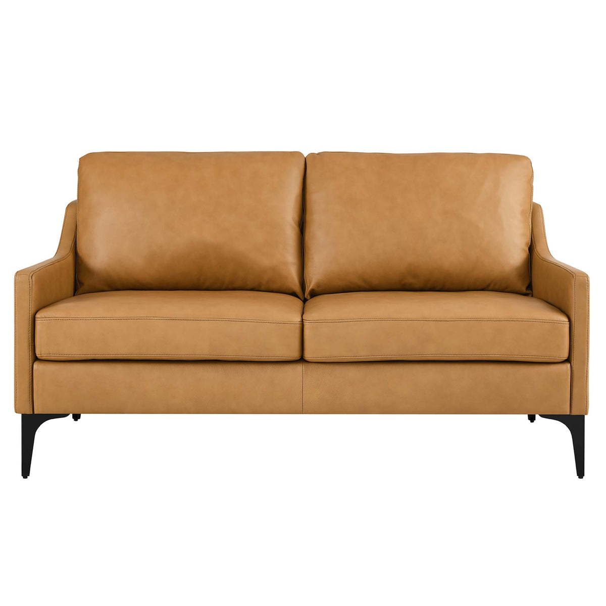 Corland Leather Loveseat, Tan