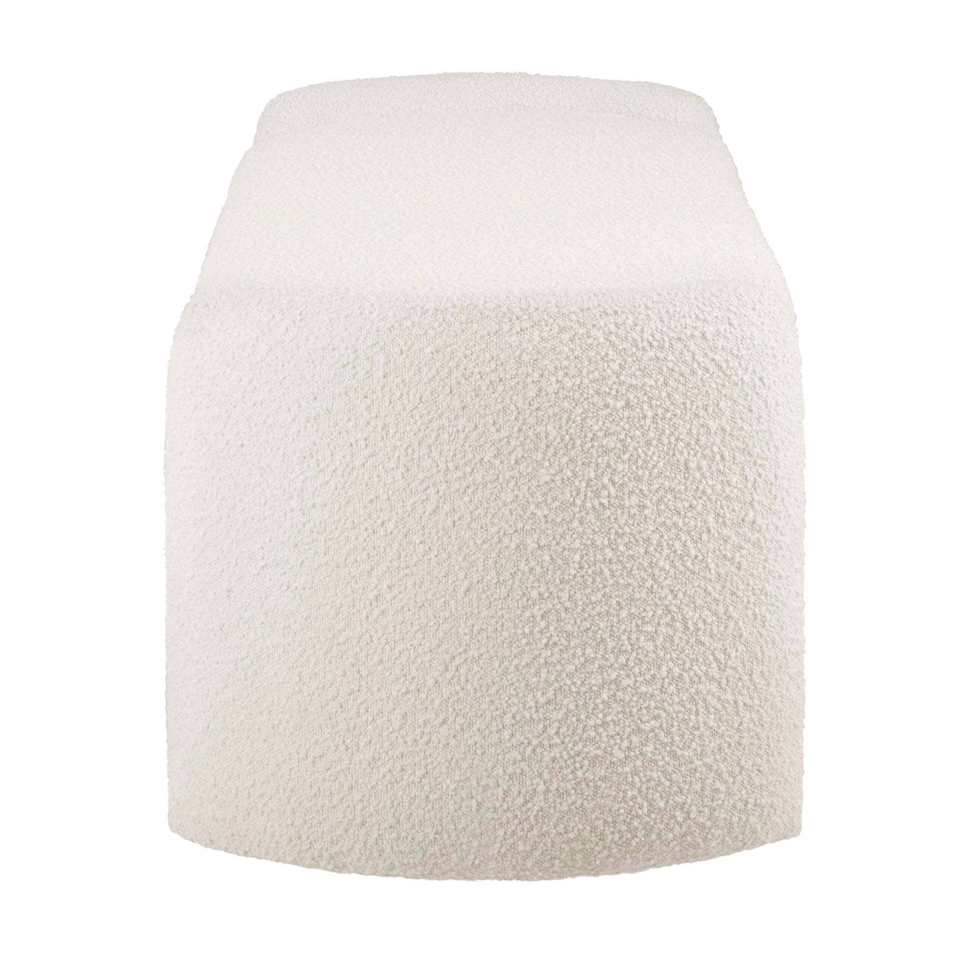 Nebula Boucle Upholstered Bench, Ivory