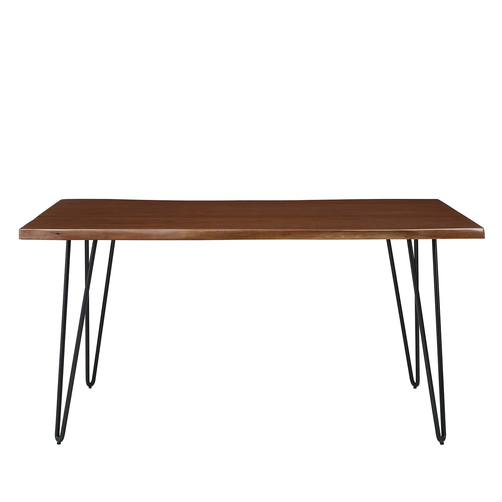 Ardor 60" Live Edge Acacia Wood Acacia Wood Dining Table, Black Walnut