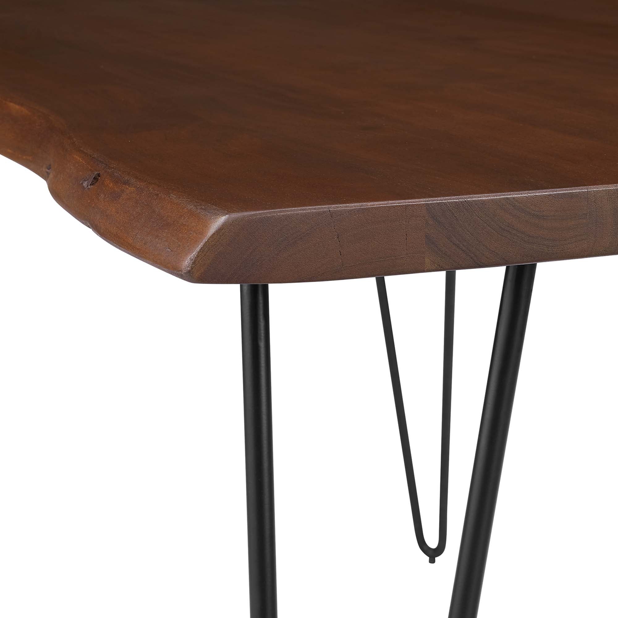 Ardor 60" Live Edge Acacia Wood Acacia Wood Dining Table, Black Walnut
