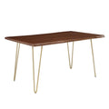Ardor 60" Live Edge Acacia Wood Acacia Wood Dining Table, Gold Walnut