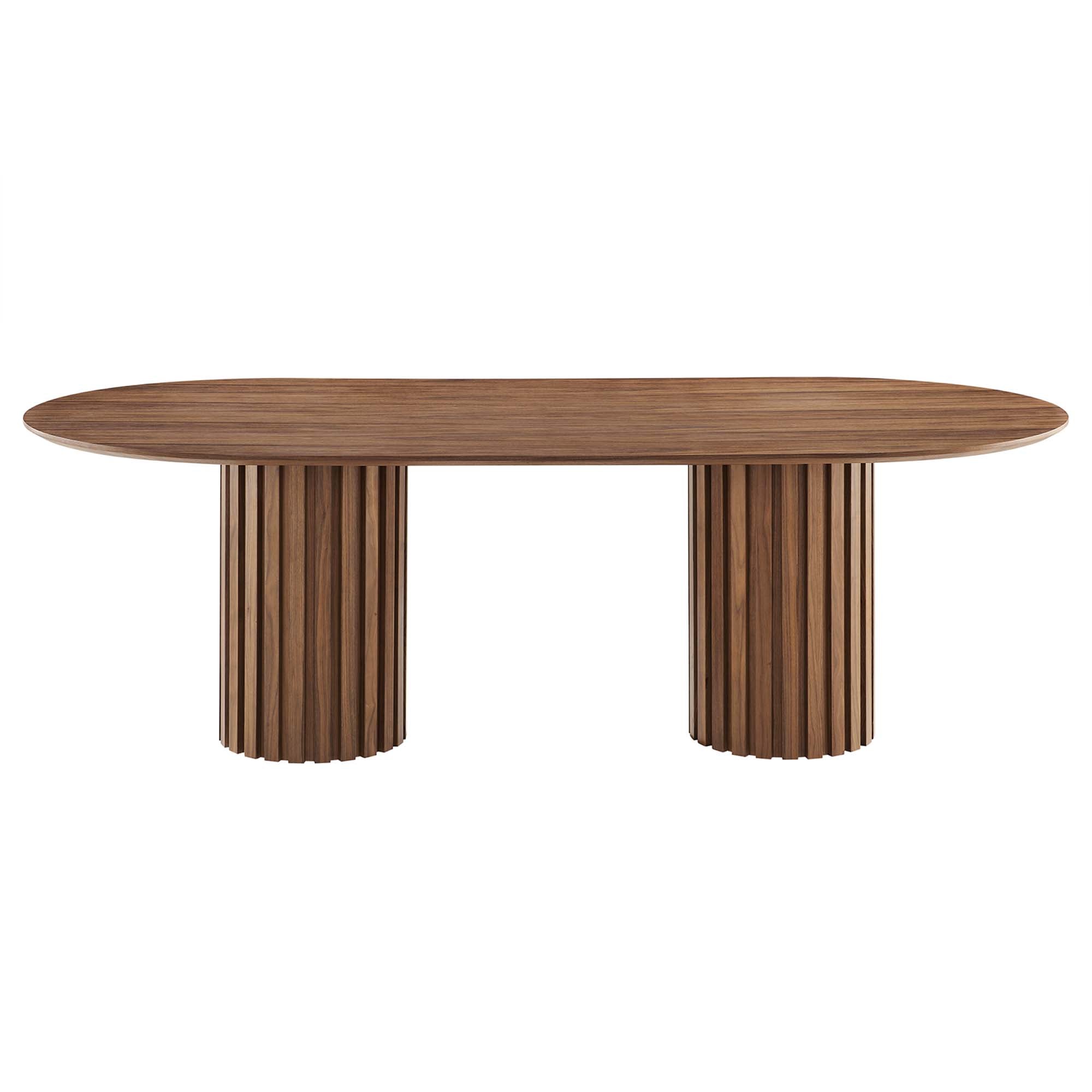 Senja 95" Oval Dining Table, Walnut