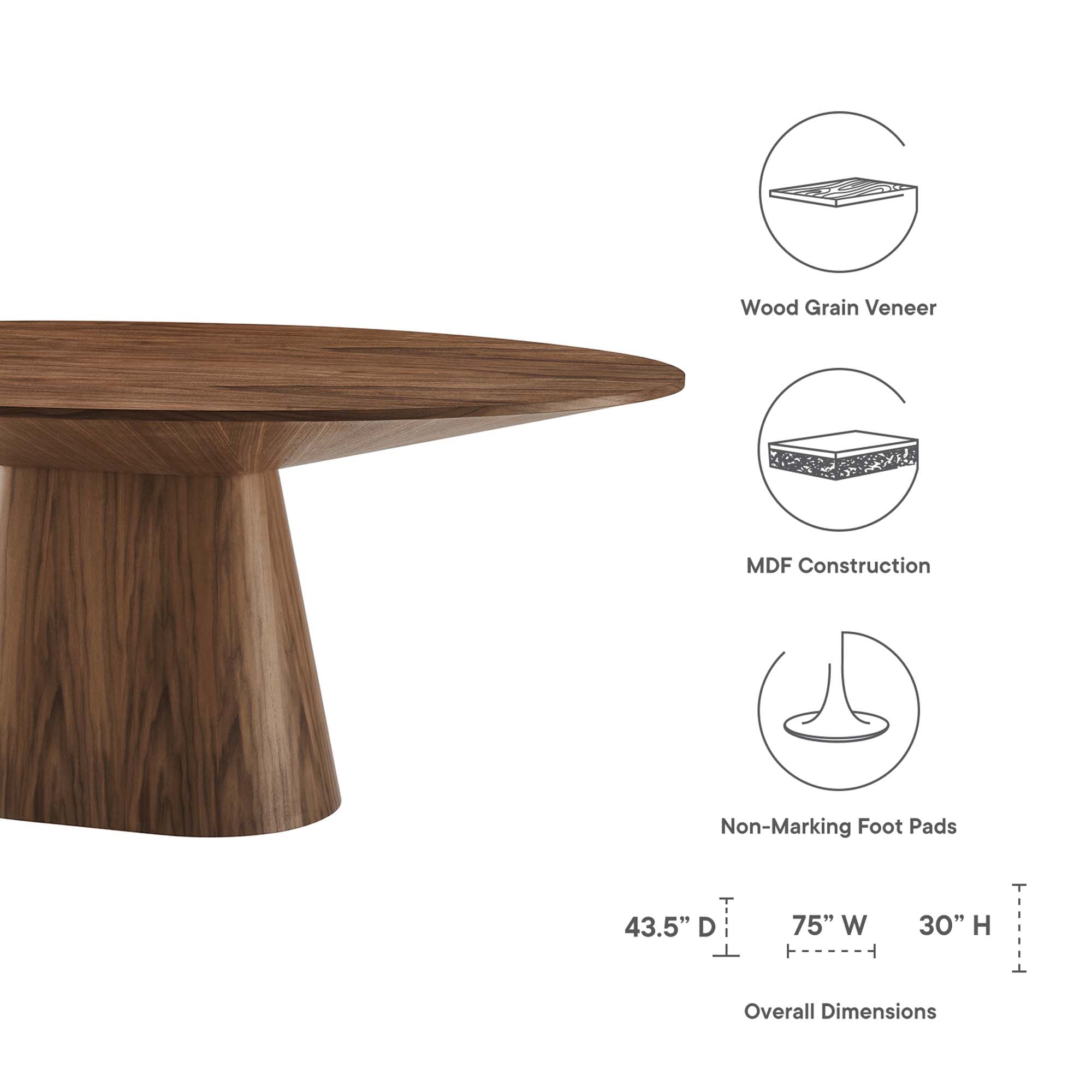 Provision 75" Oval Dining Table, Walnut
