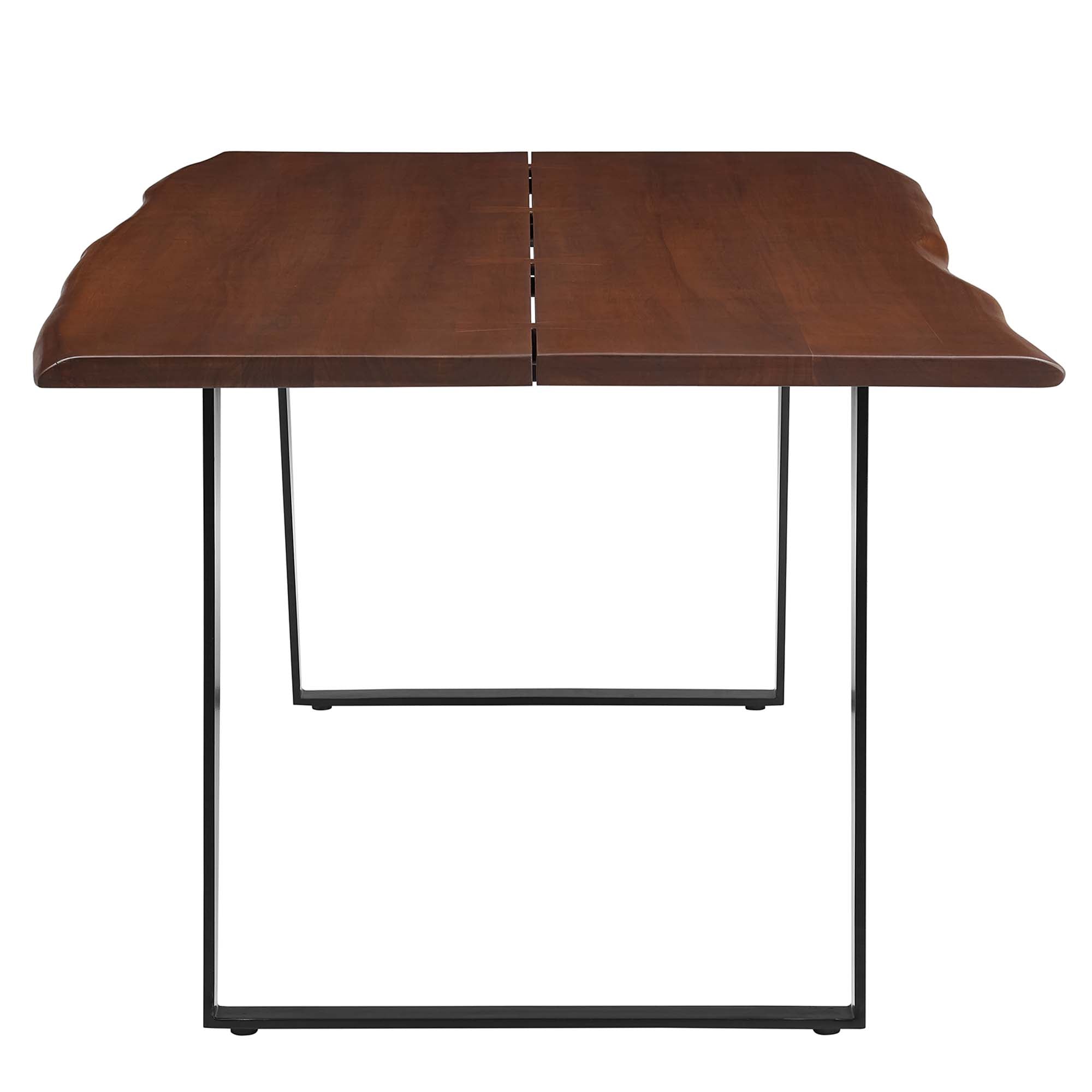Viggo 74" Live Edge Acacia Wood Dining Table, Black Walnut
