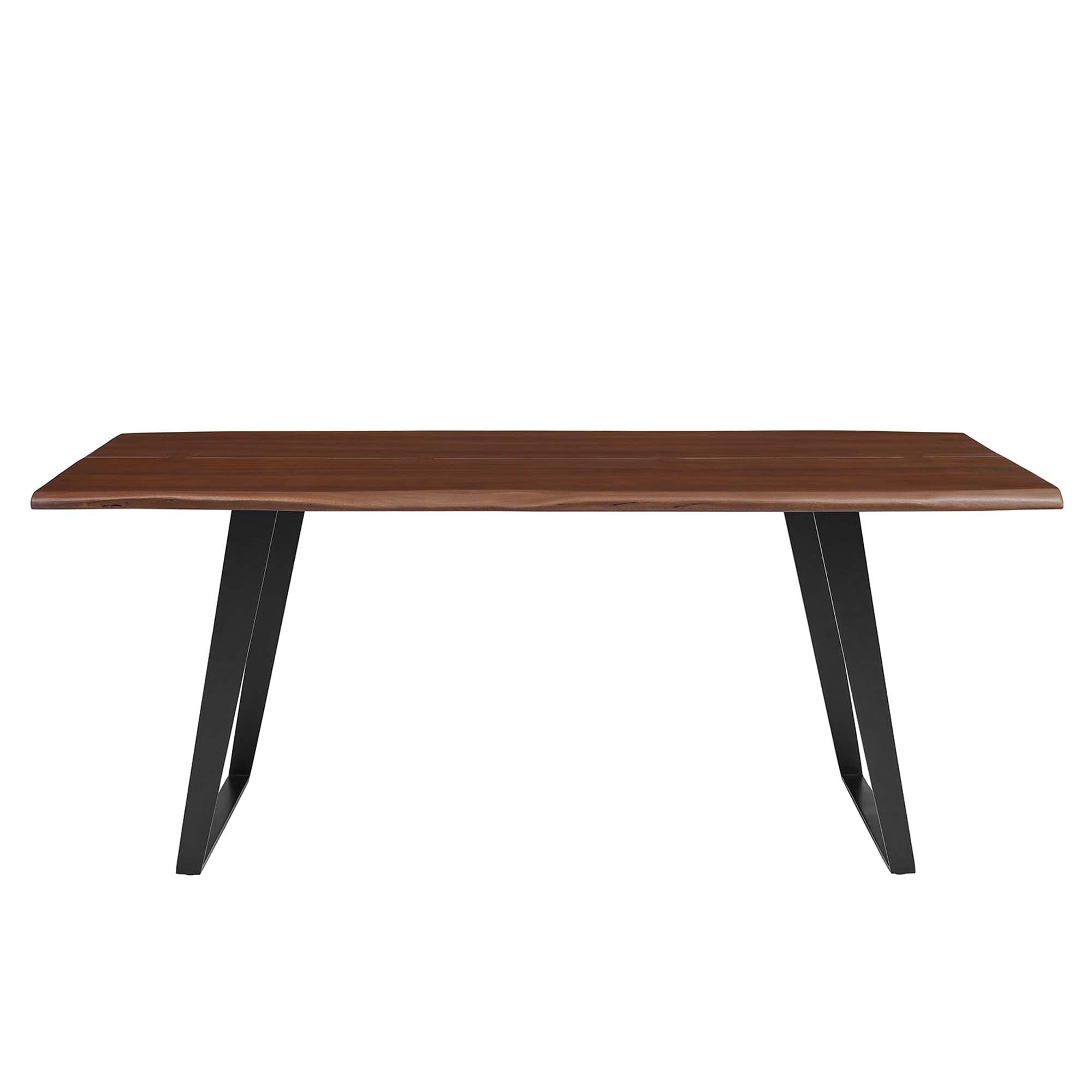Viggo 74" Live Edge Acacia Wood Dining Table, Black Walnut