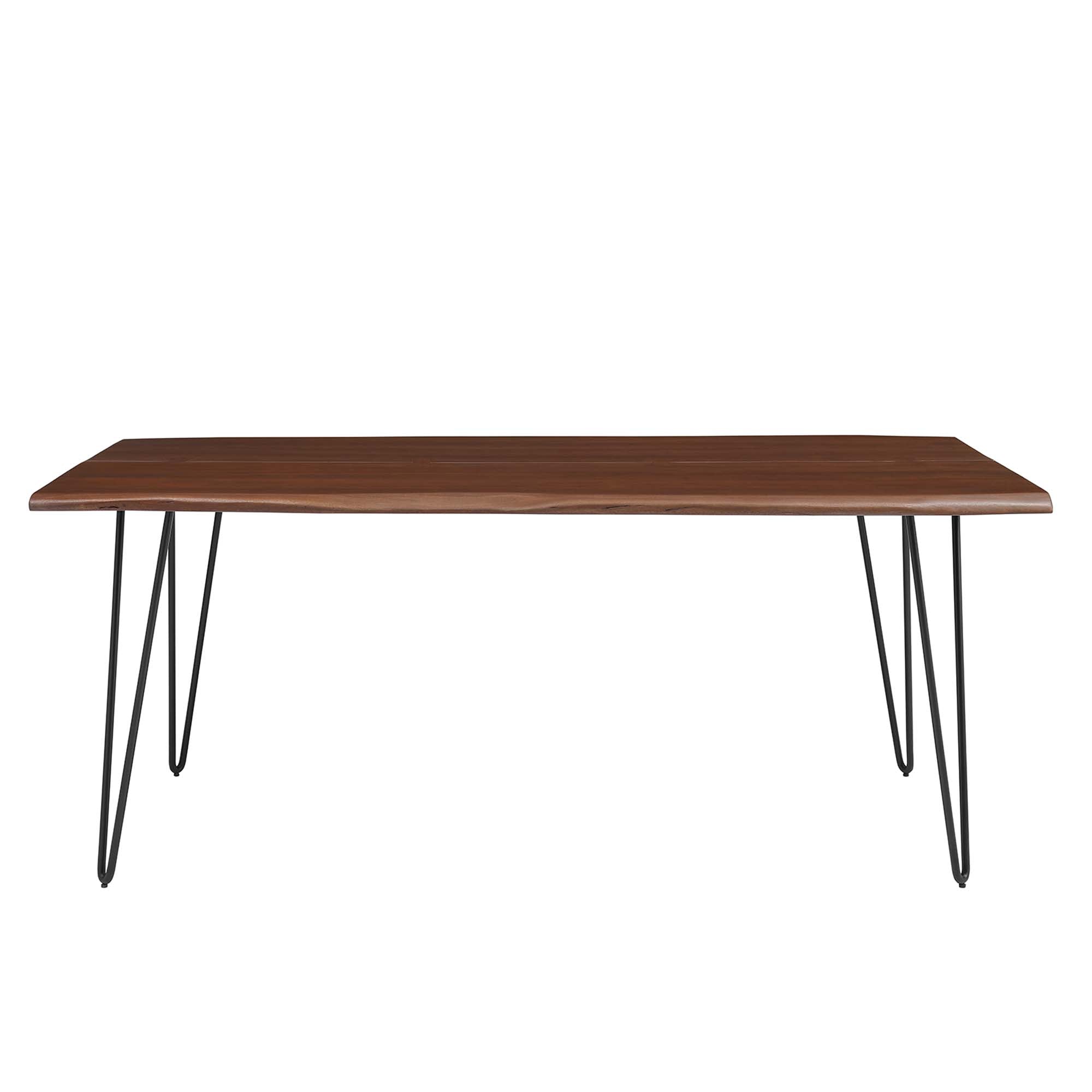 Ardor 74" Live Edge Acacia Wood Acacia Wood Dining Table, Black Walnut