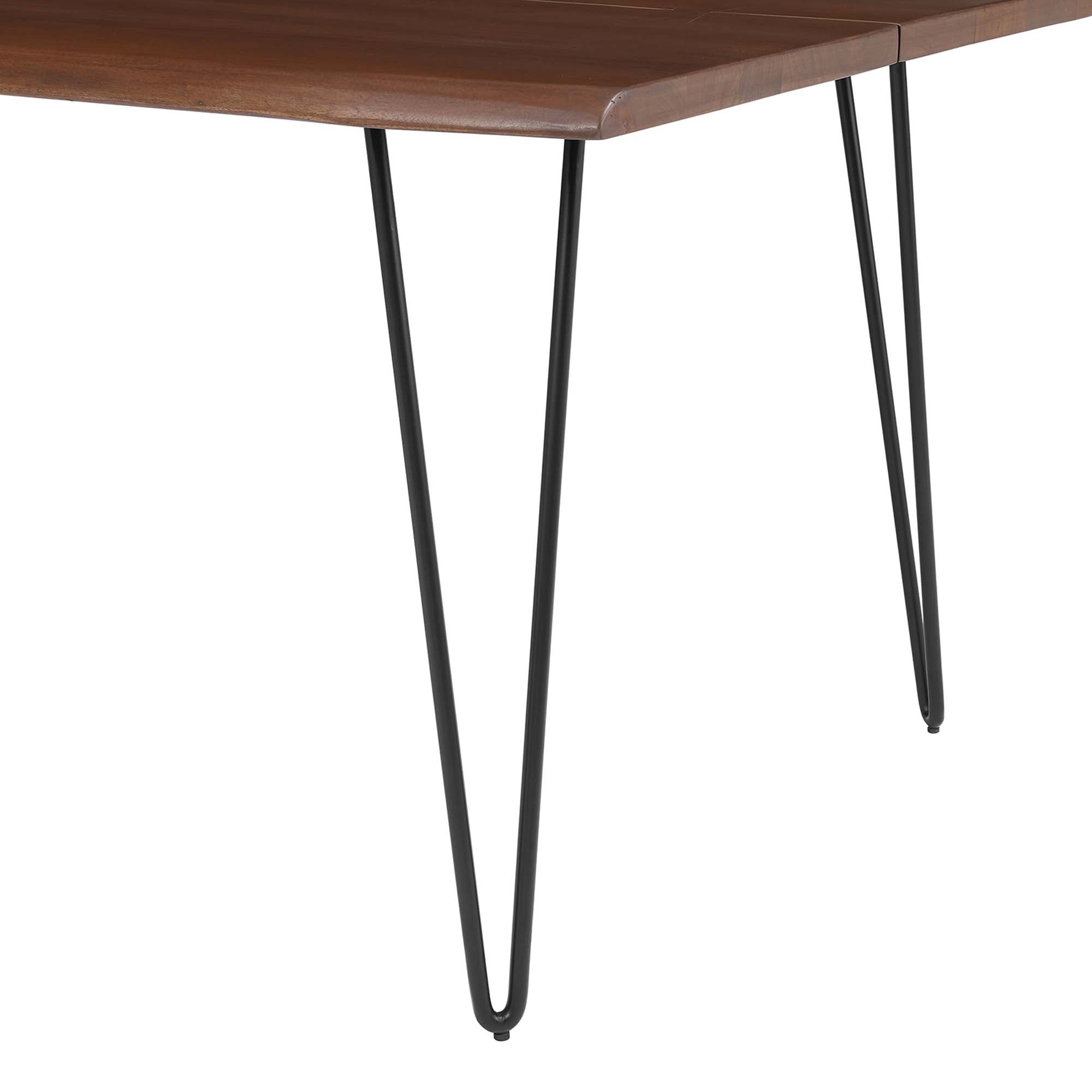 Ardor 74" Live Edge Acacia Wood Acacia Wood Dining Table, Black Walnut