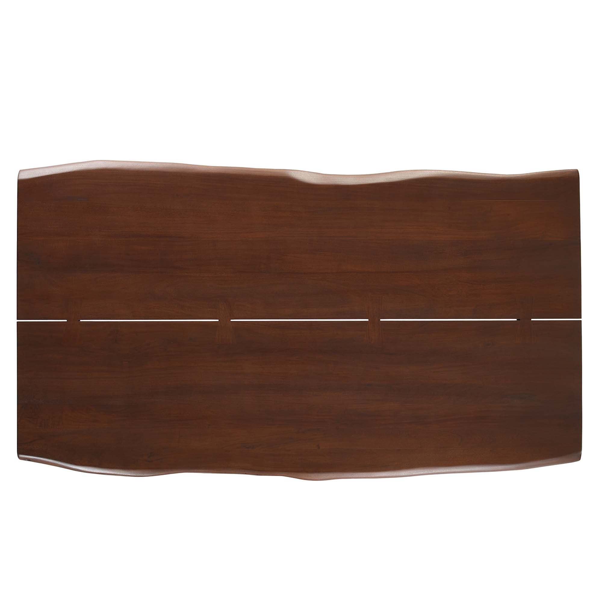 Ardor 74" Live Edge Acacia Wood Acacia Wood Dining Table, Gold Walnut