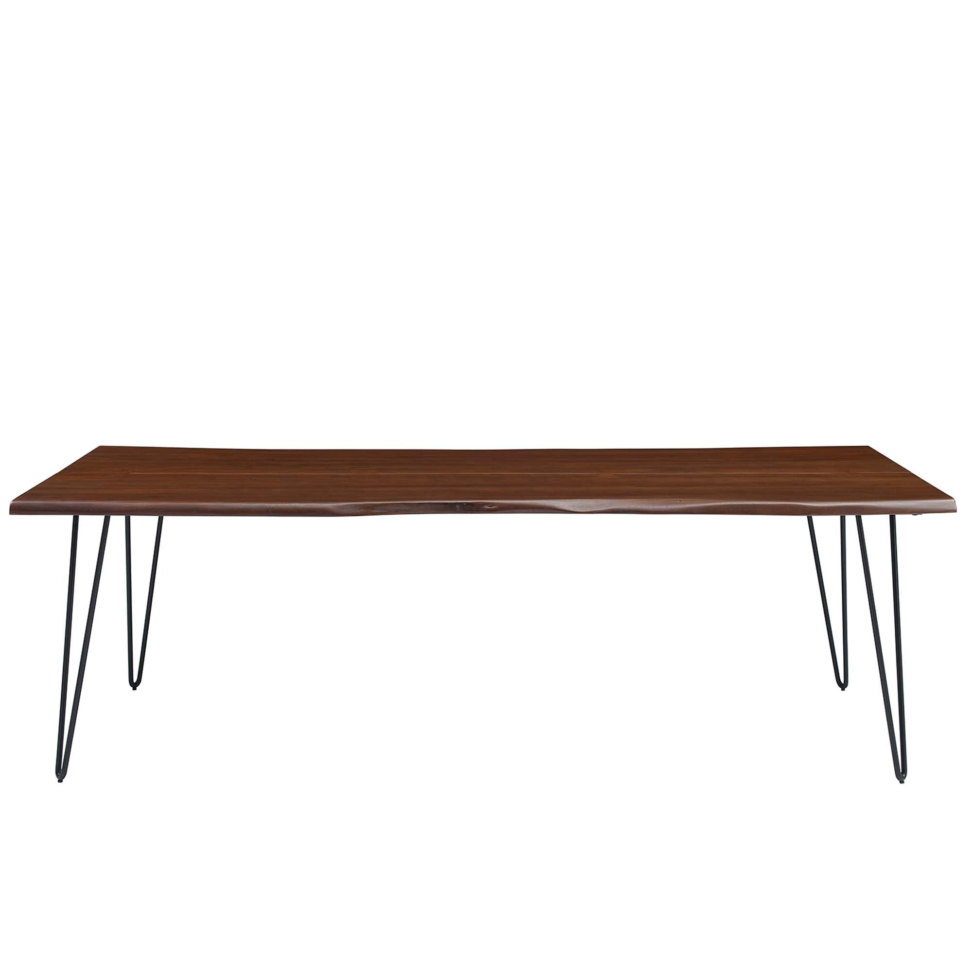 Ardor 96" Live Edge Acacia Wood Acacia Wood Dining Table, Black Walnut