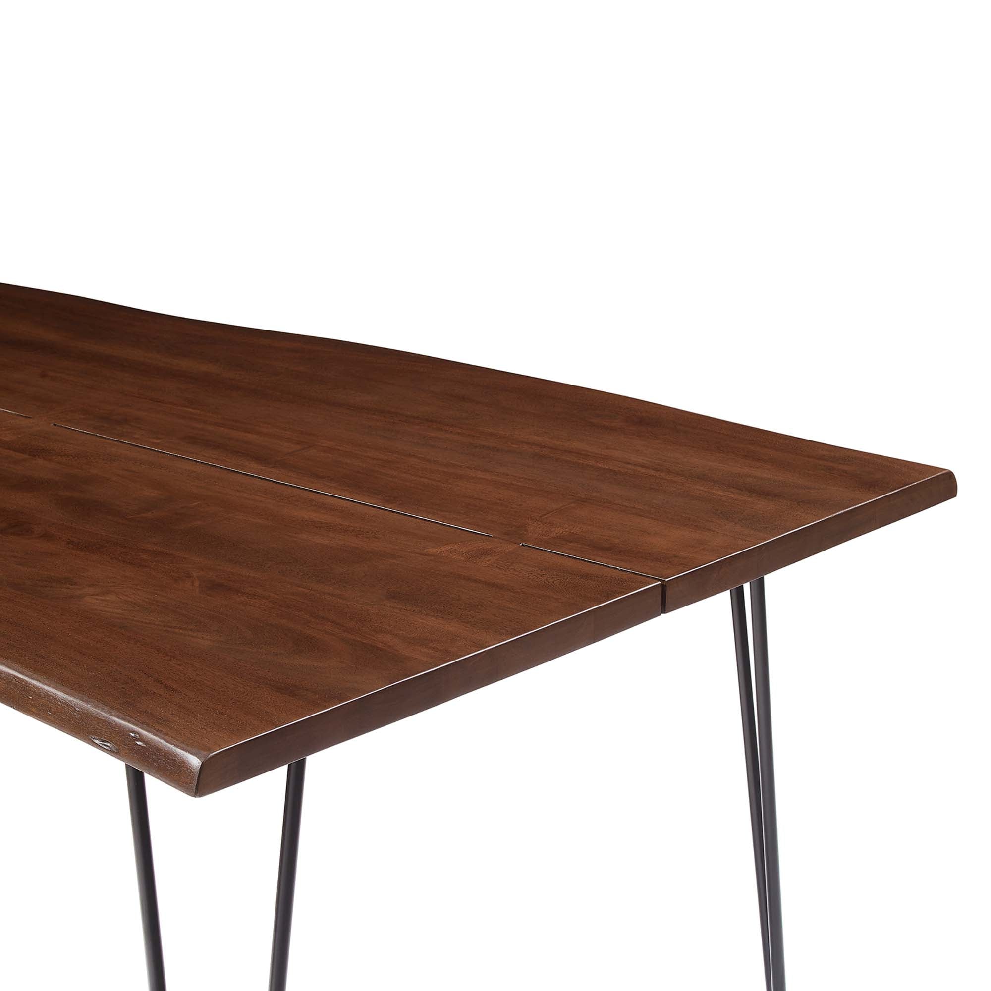 Ardor 96" Live Edge Acacia Wood Acacia Wood Dining Table, Black Walnut